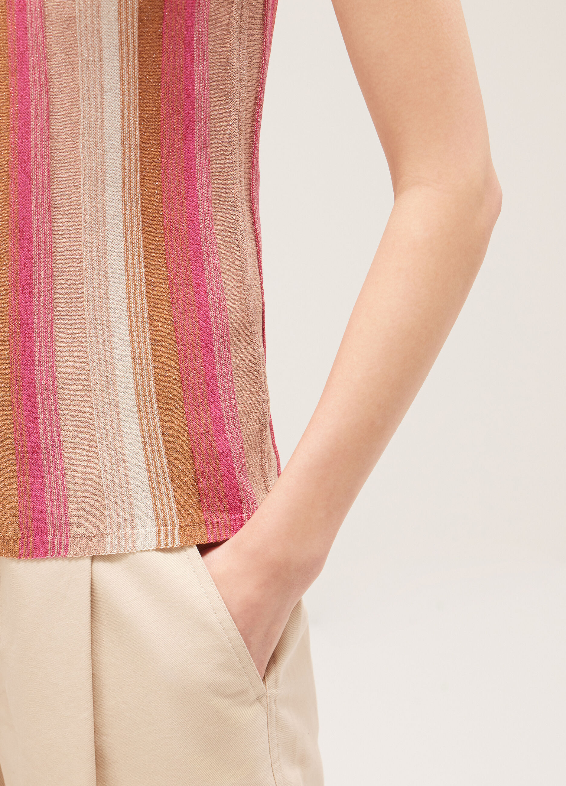 Pink and brown striped sleeveless top_3