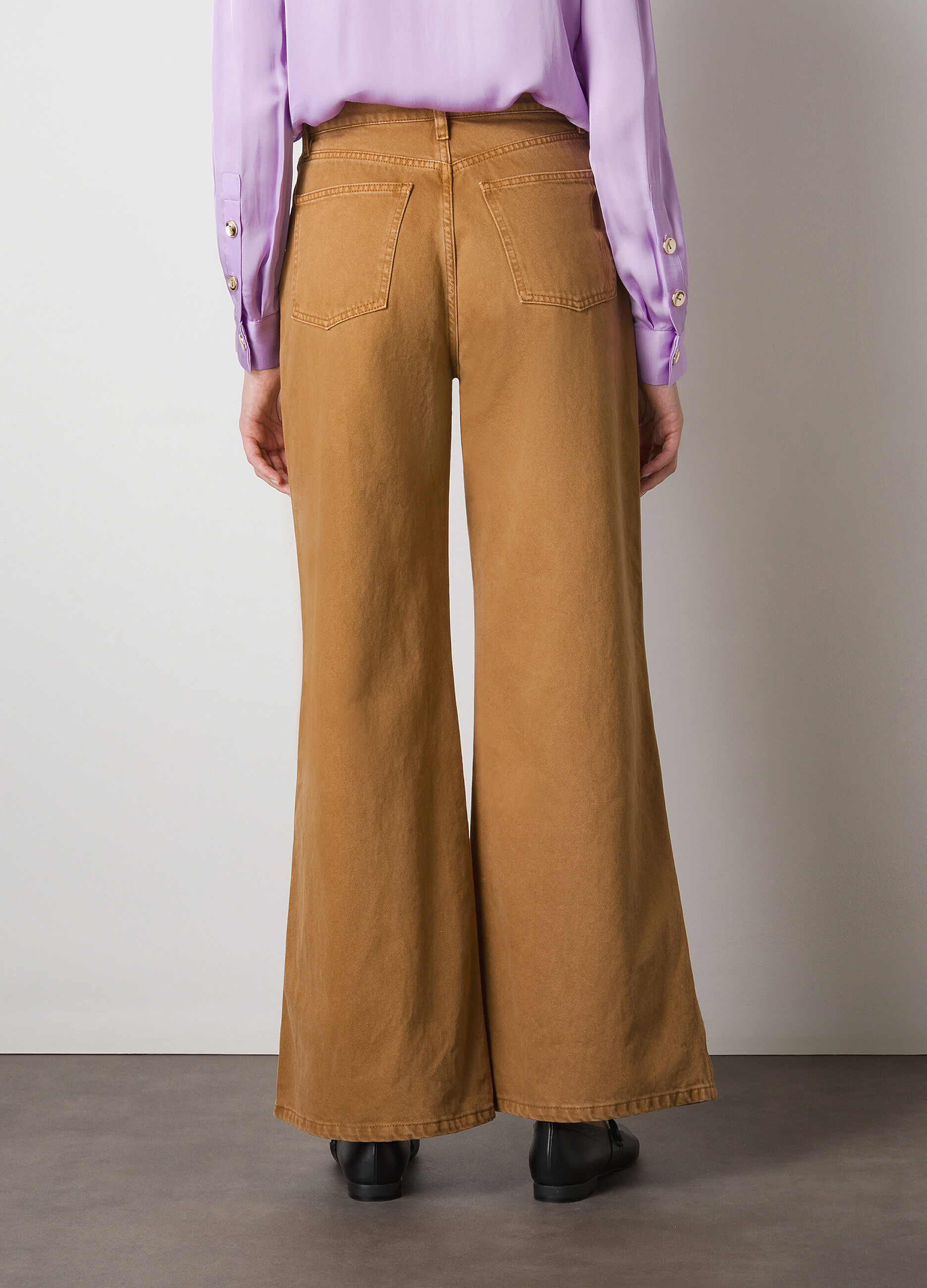 Pure cotton wide leg denim
