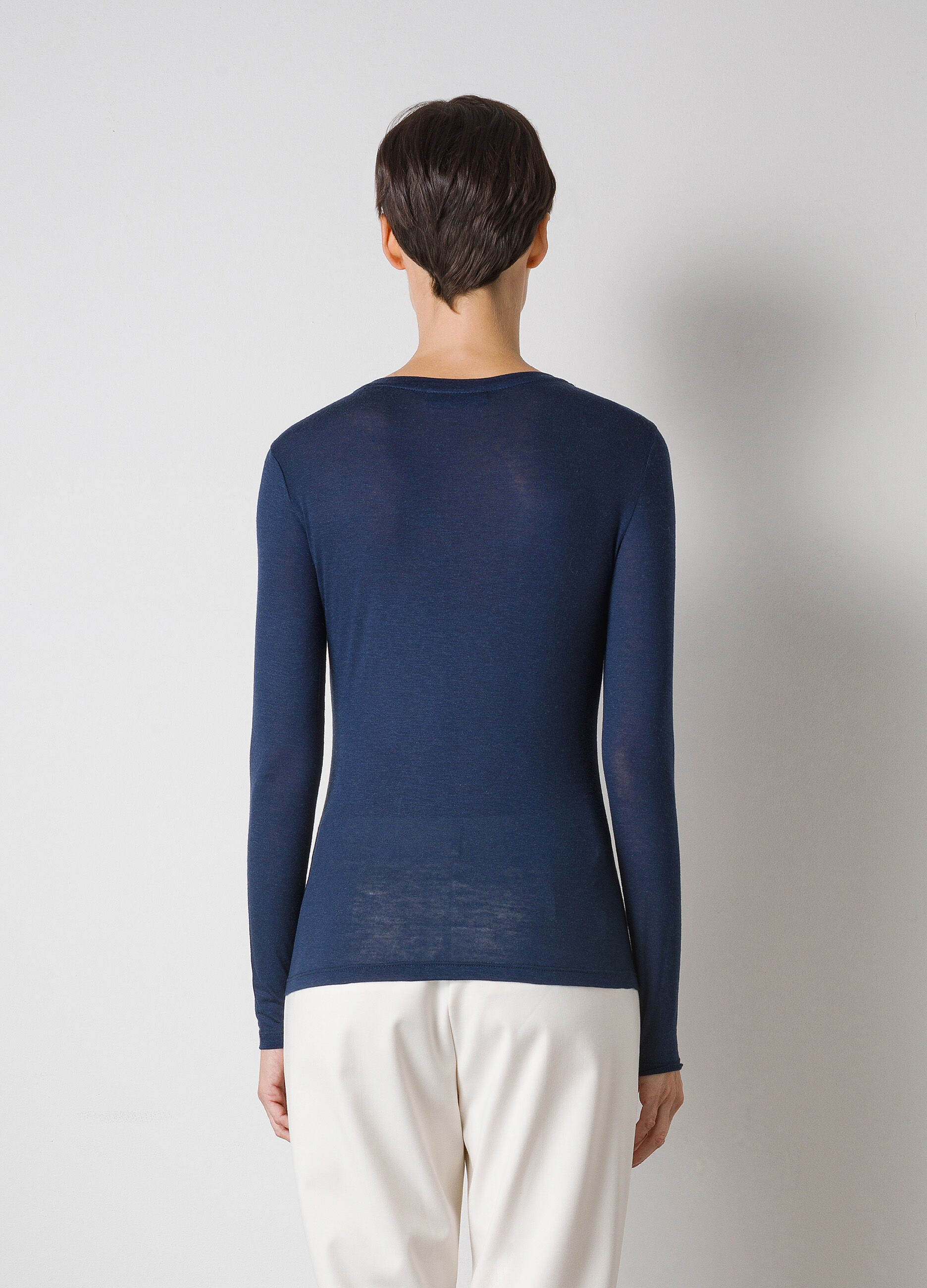 Blue wool blend long sleeve T-shirt_1
