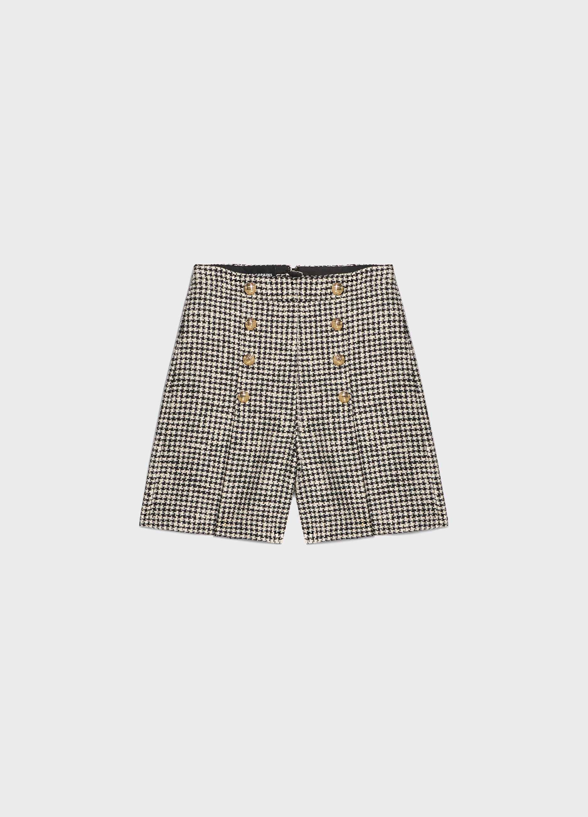 Houndstooth patterned short trousers_4