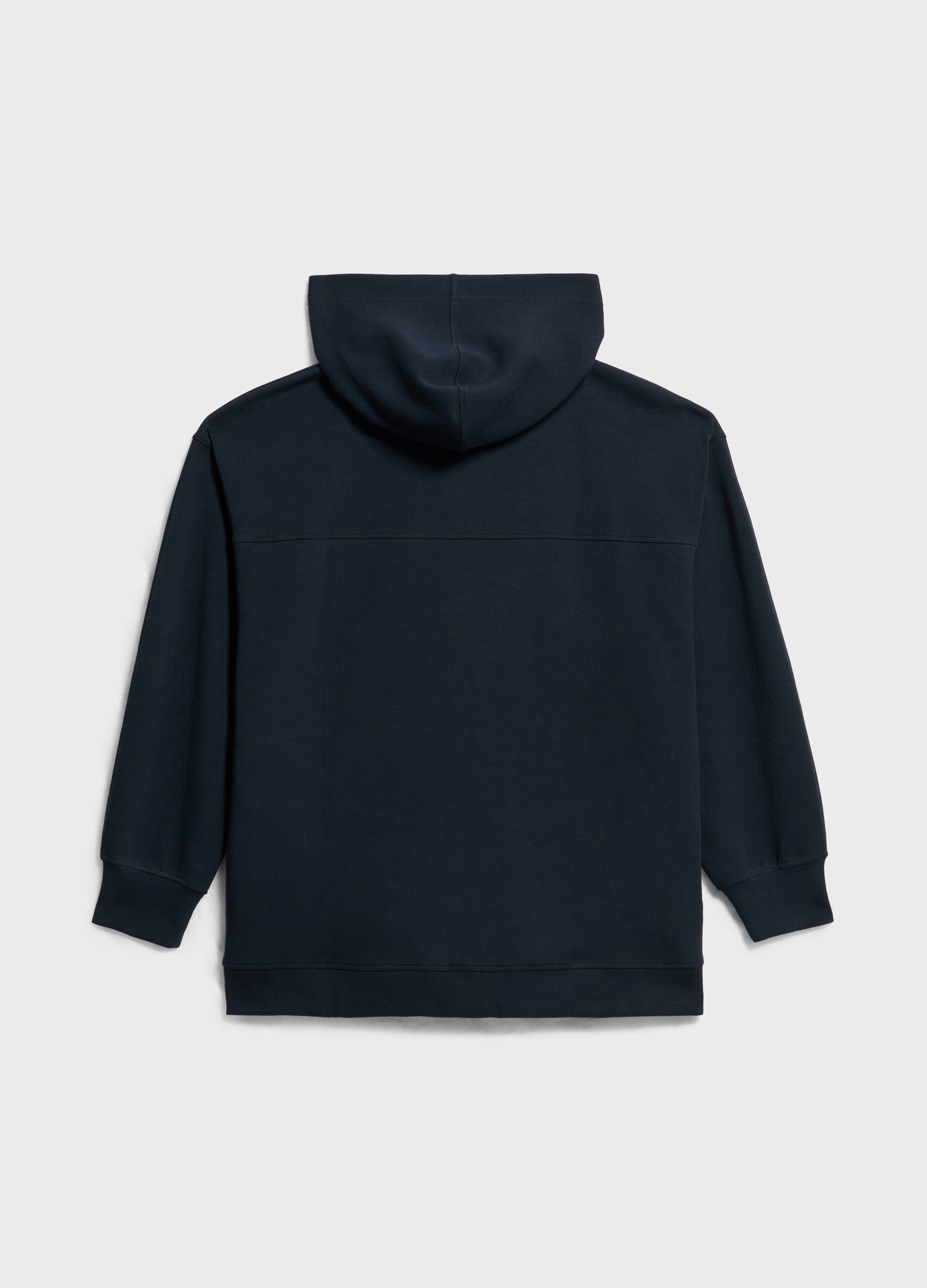Sweatshirt with hood and zip fastening