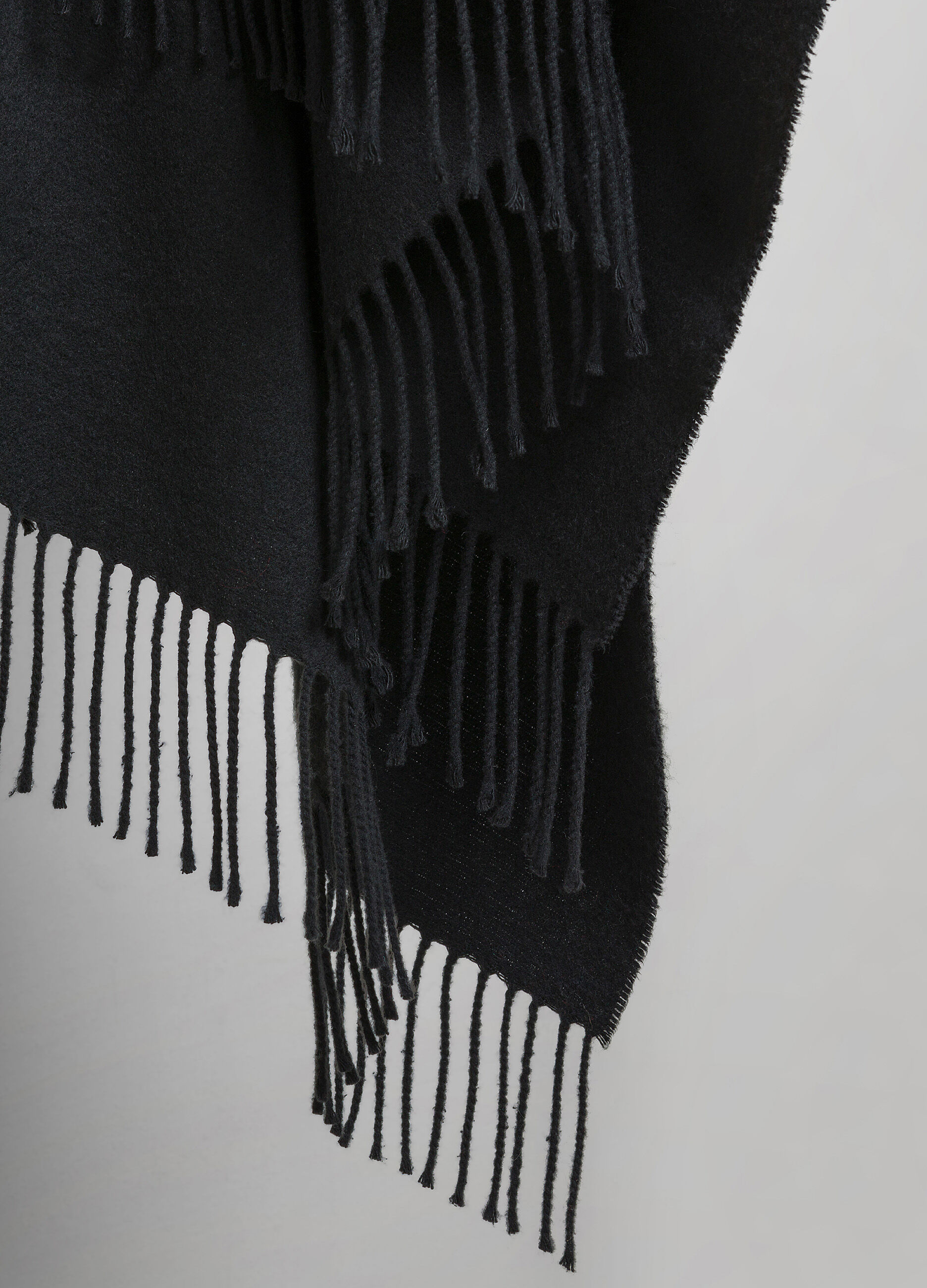 Black cotton blend shawl scarf