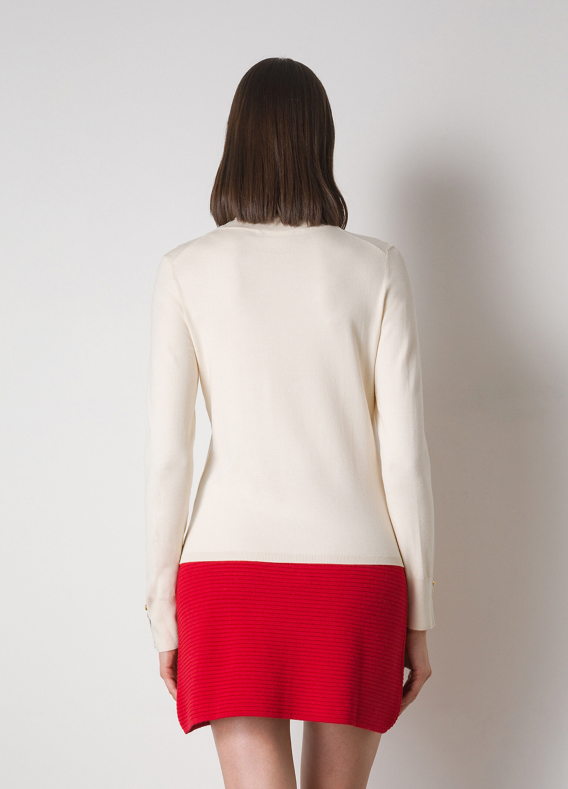 Tricot turtleneck with buttons