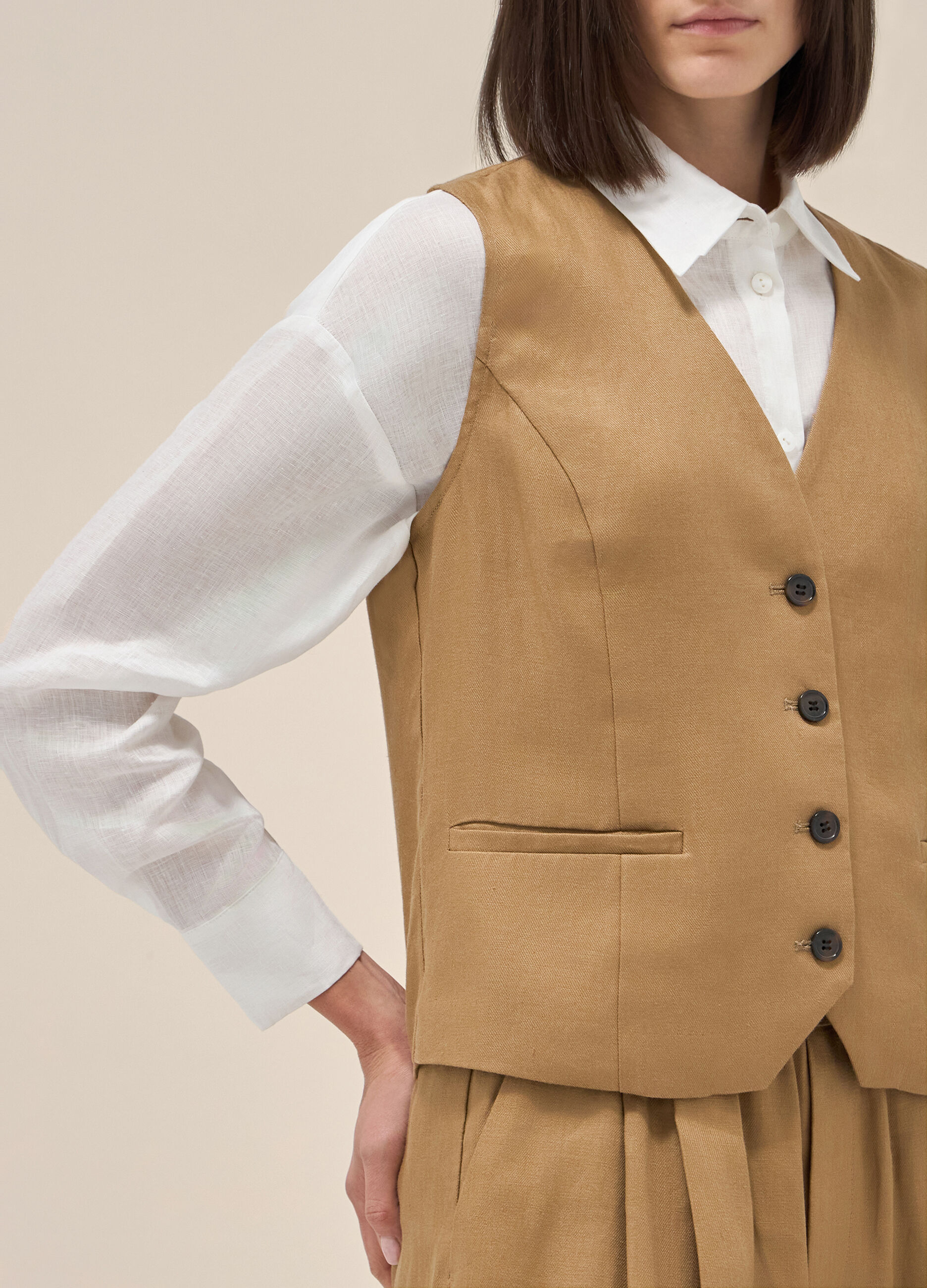 100% linen waistcoat