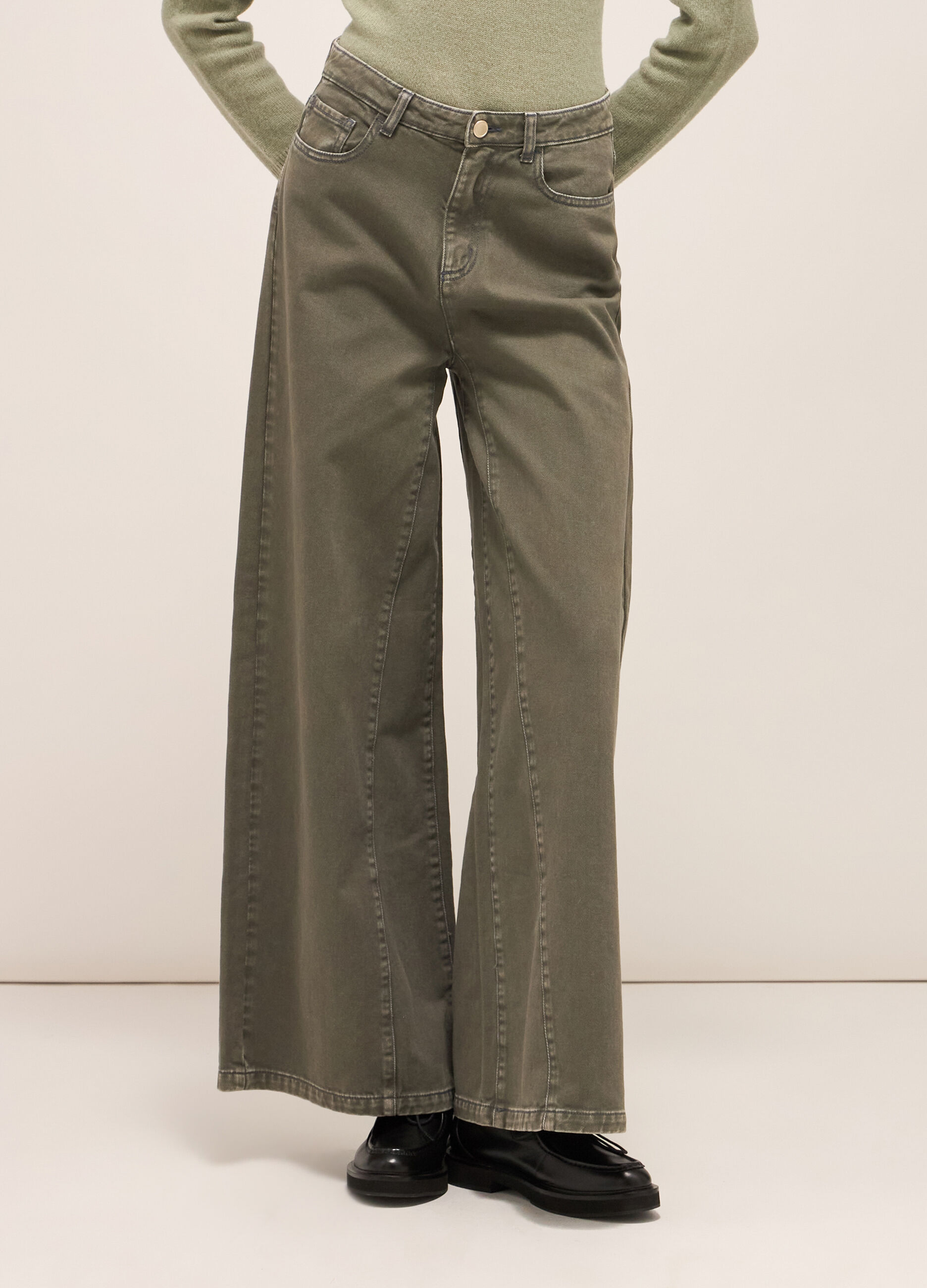 Wide-leg trousers in denim