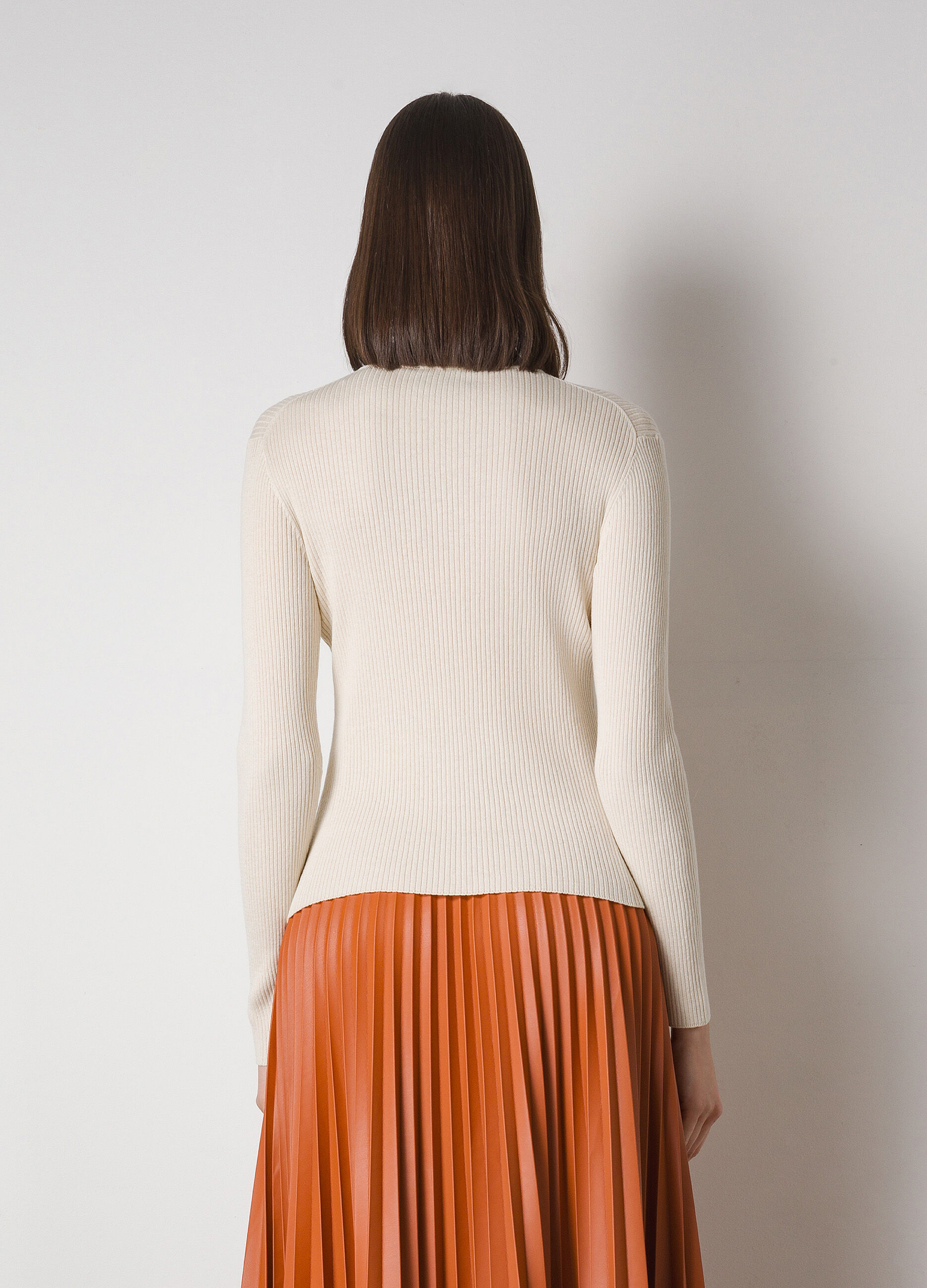 Long-sleeved T-shirt in ribbed cotton