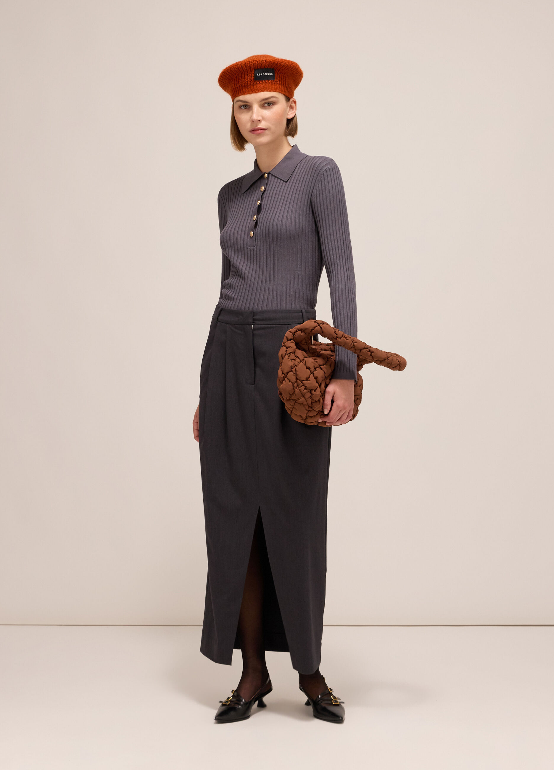 Polo shirt in ribbed viscose
