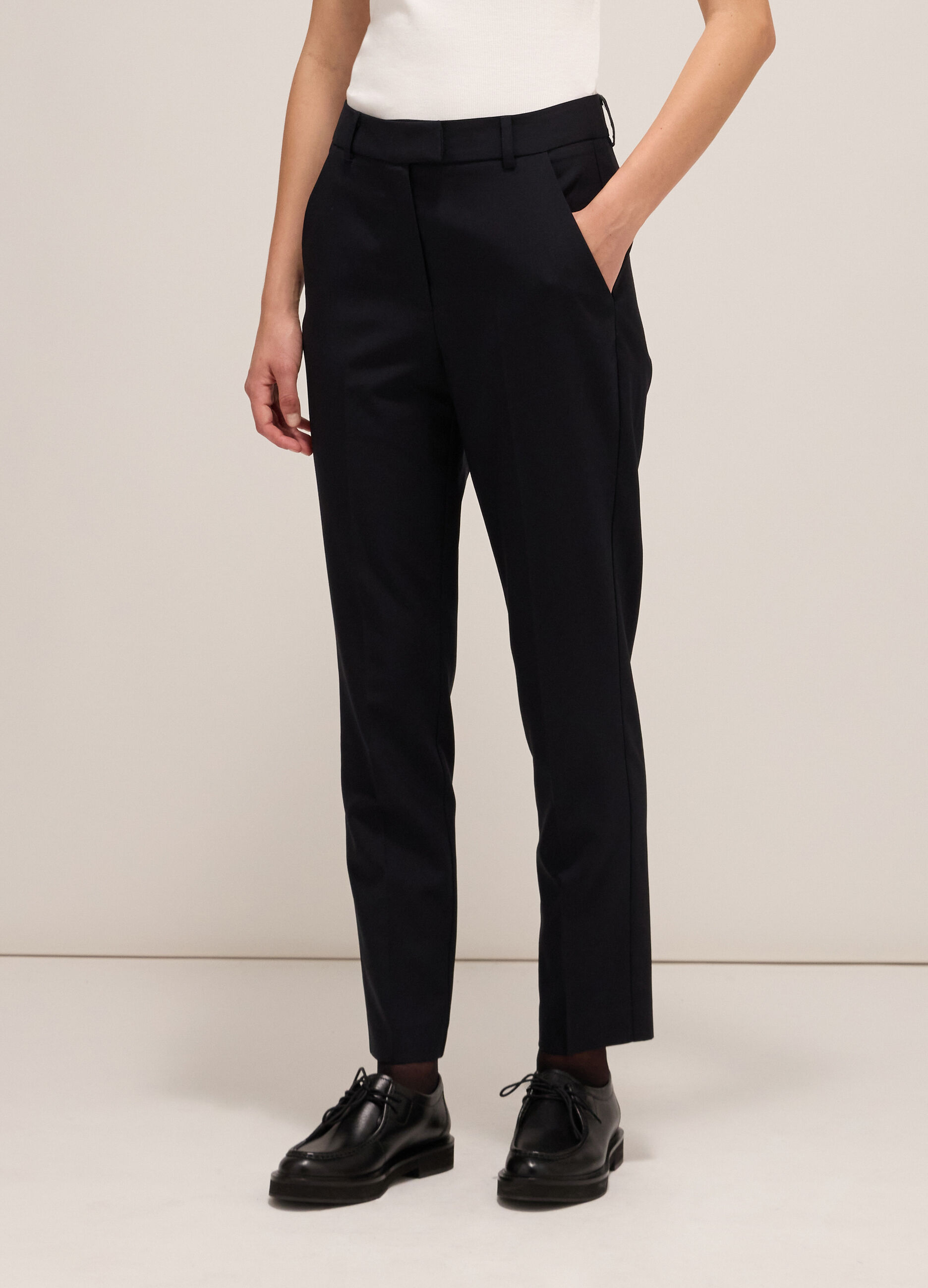 Cigarette trousers in wool blend