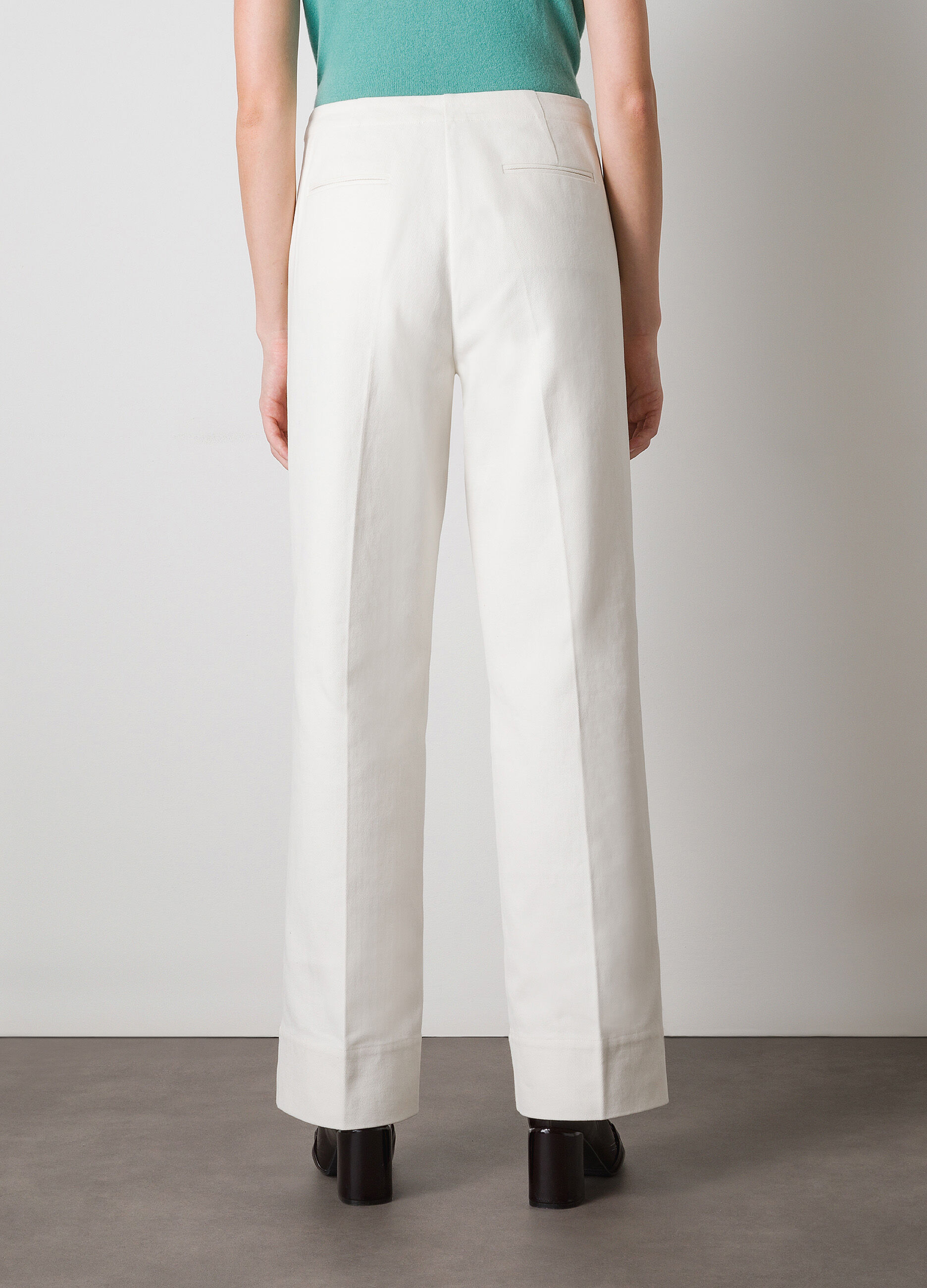 Palazzo pants in pure cotton twill_1