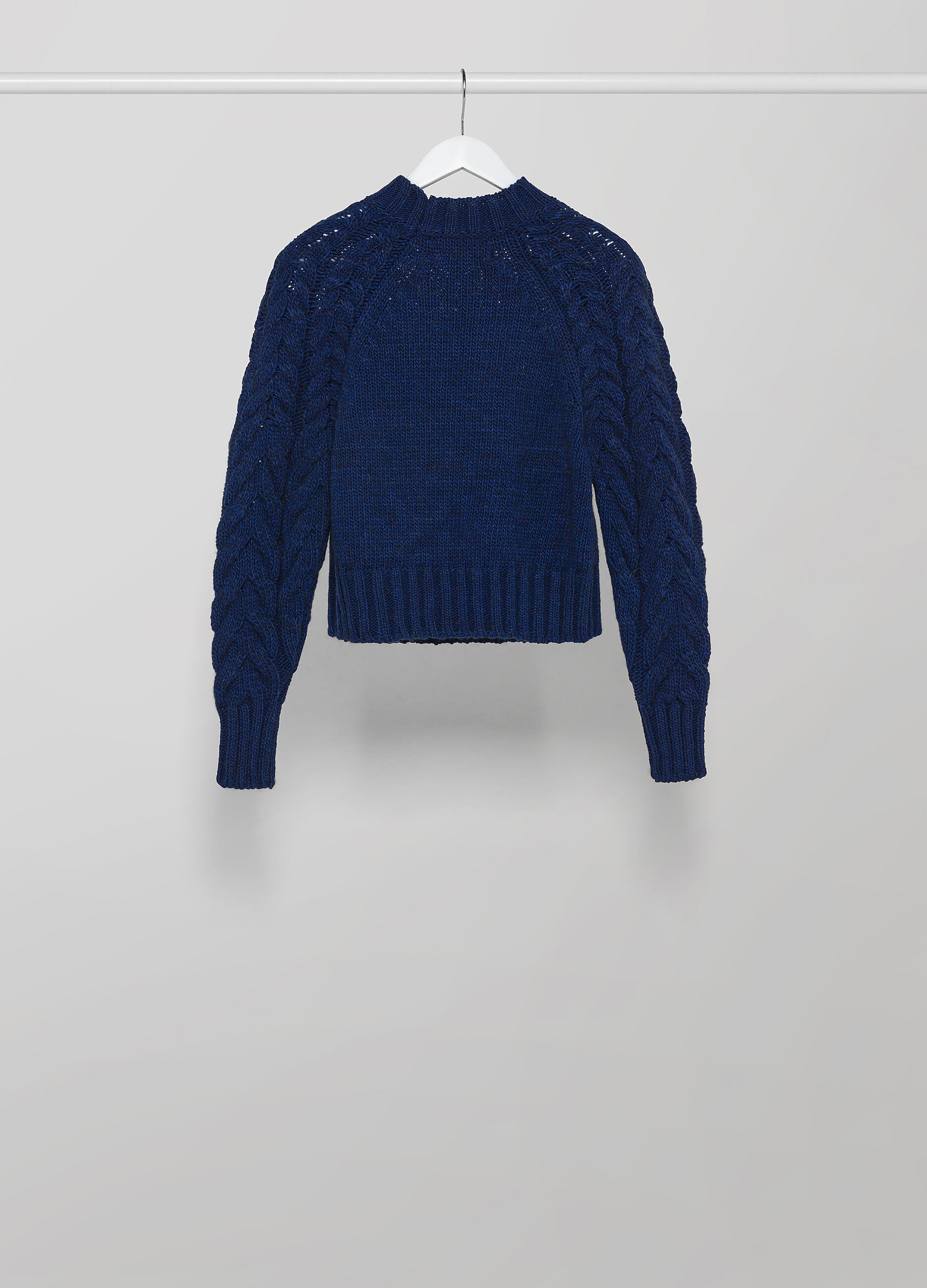 Round-neck tricot in wool and alpaca blend