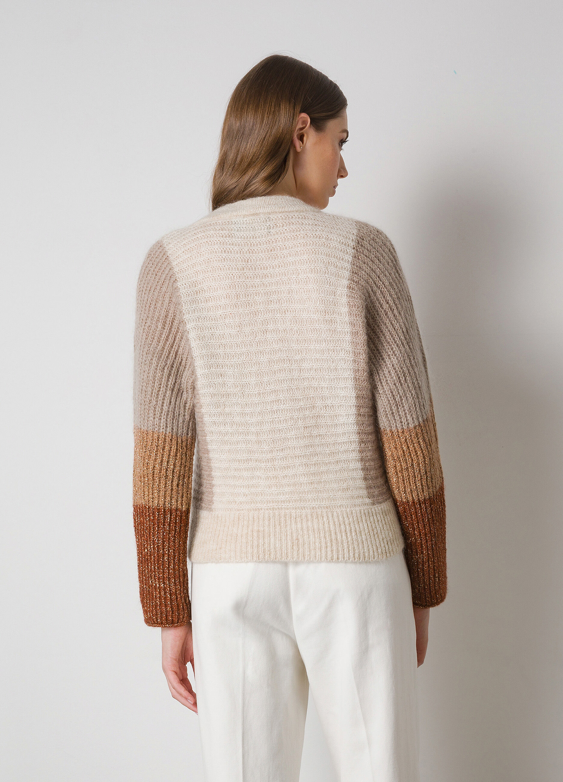 Cardigan tricot in misto lana e lurex_1