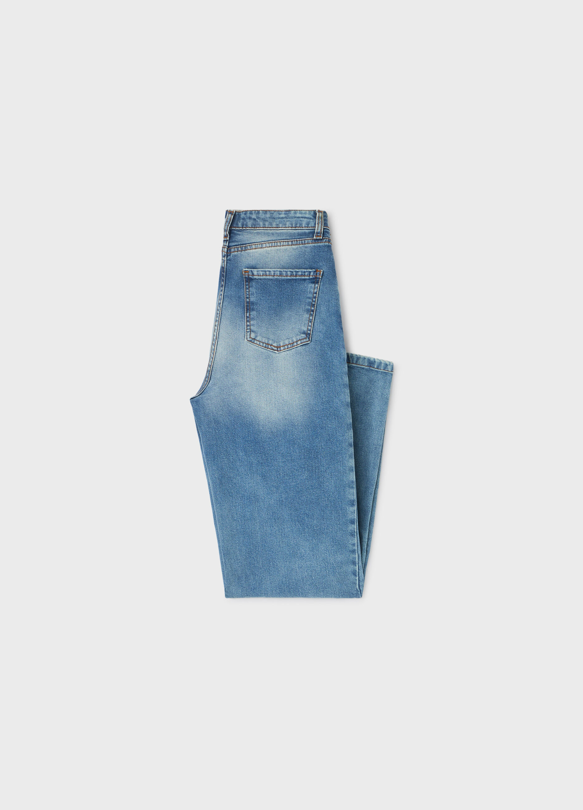 5-Pocket jeans in bleached stretch cotton