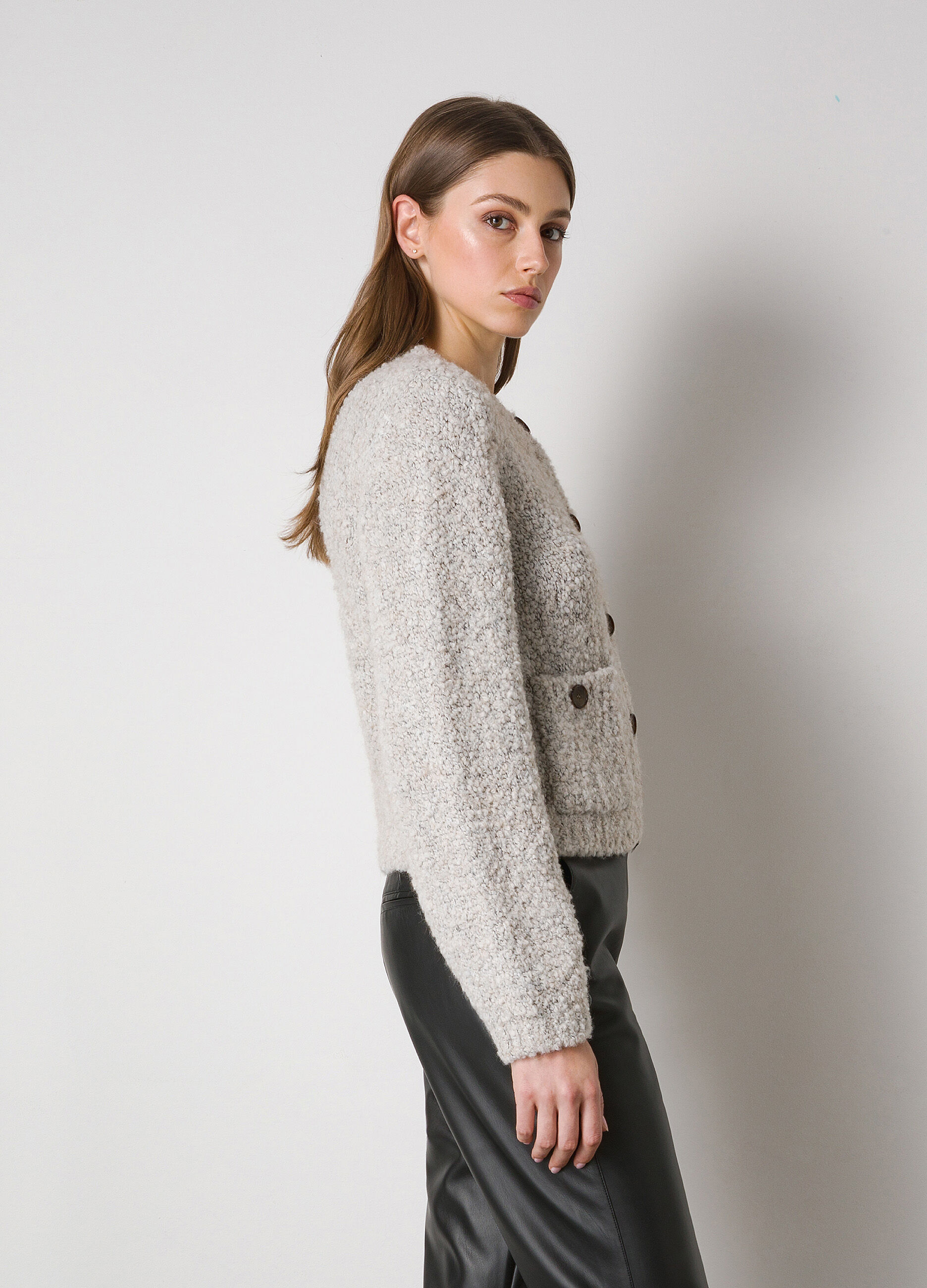 Alpaca wool blend loop stitch cardigan_2