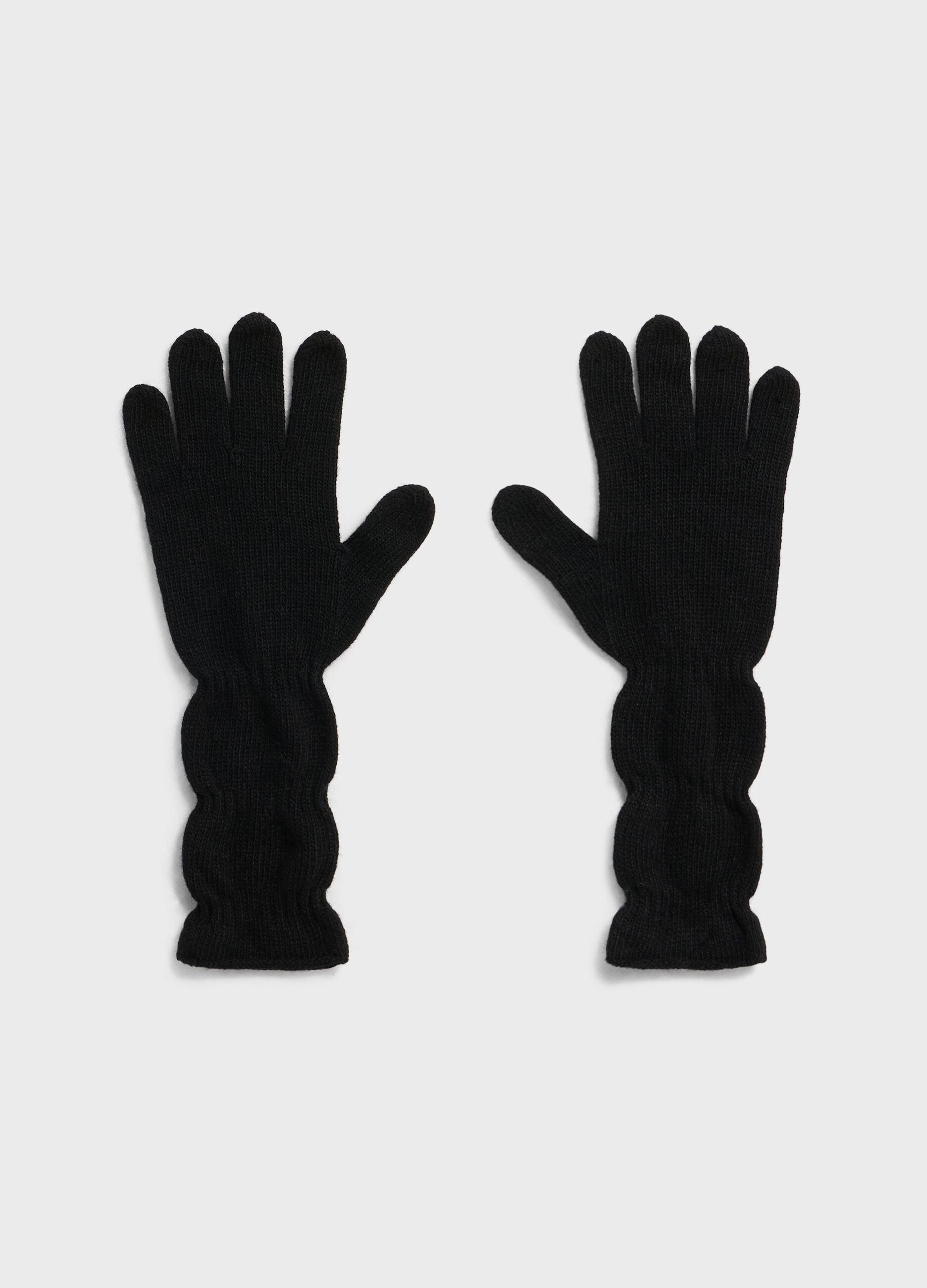 Long wool-blend gloves