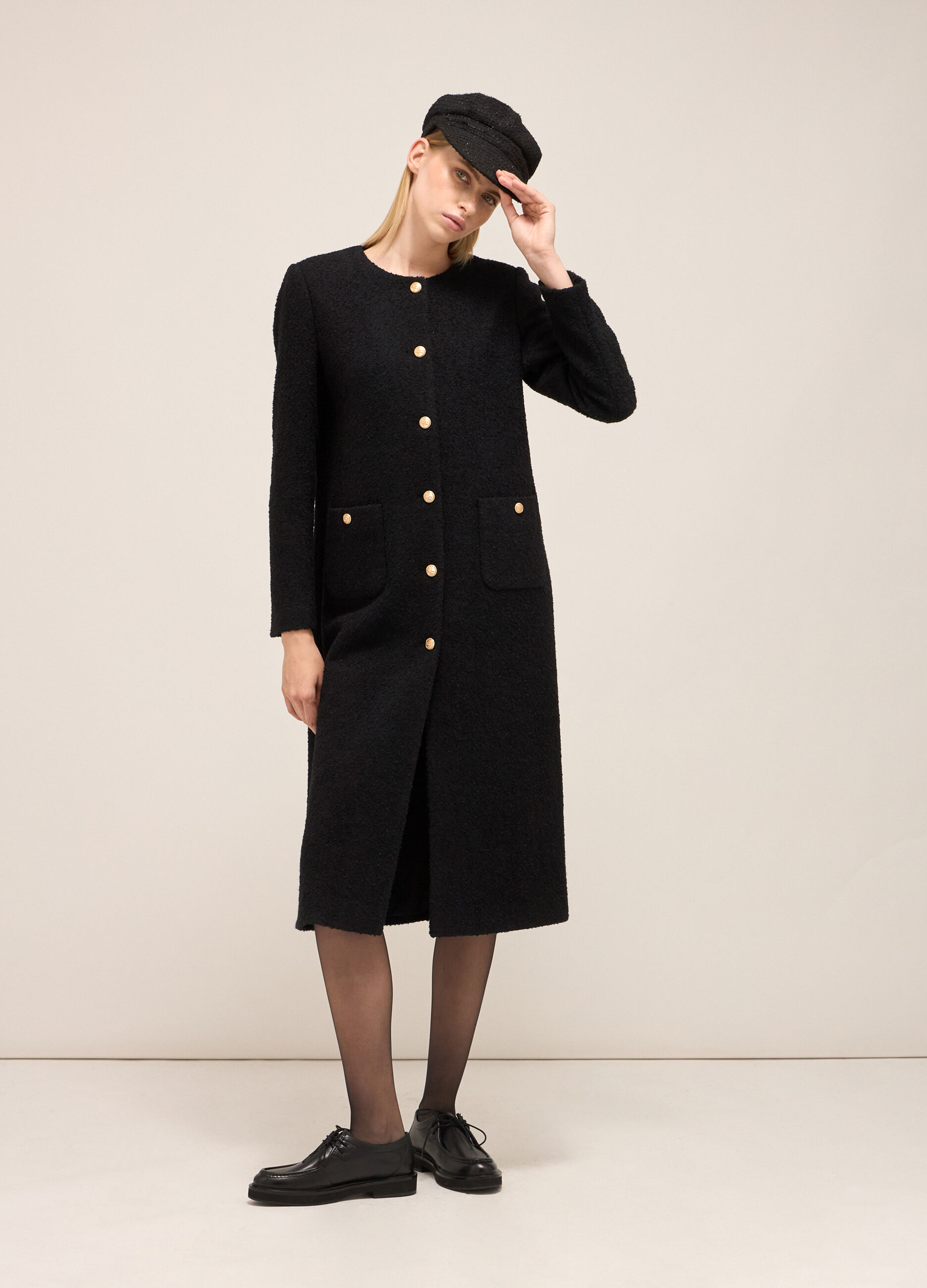 Manteau noir bouclette femme hotsell