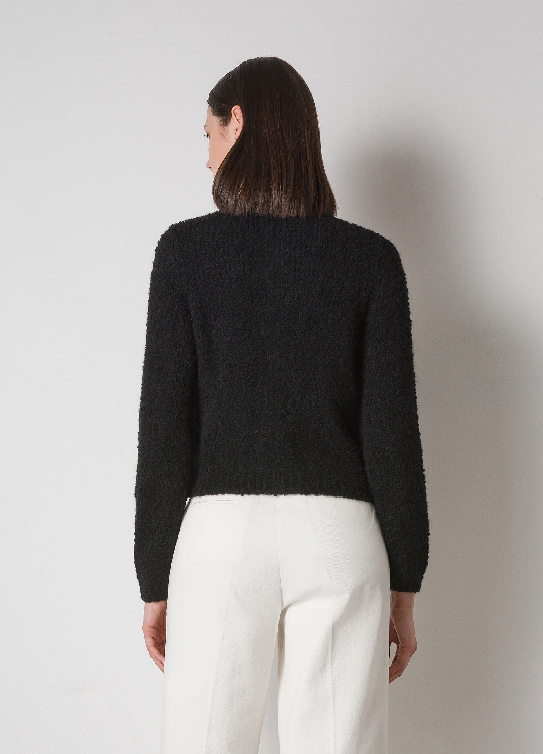 Black alpaca wool blend cardigan_1