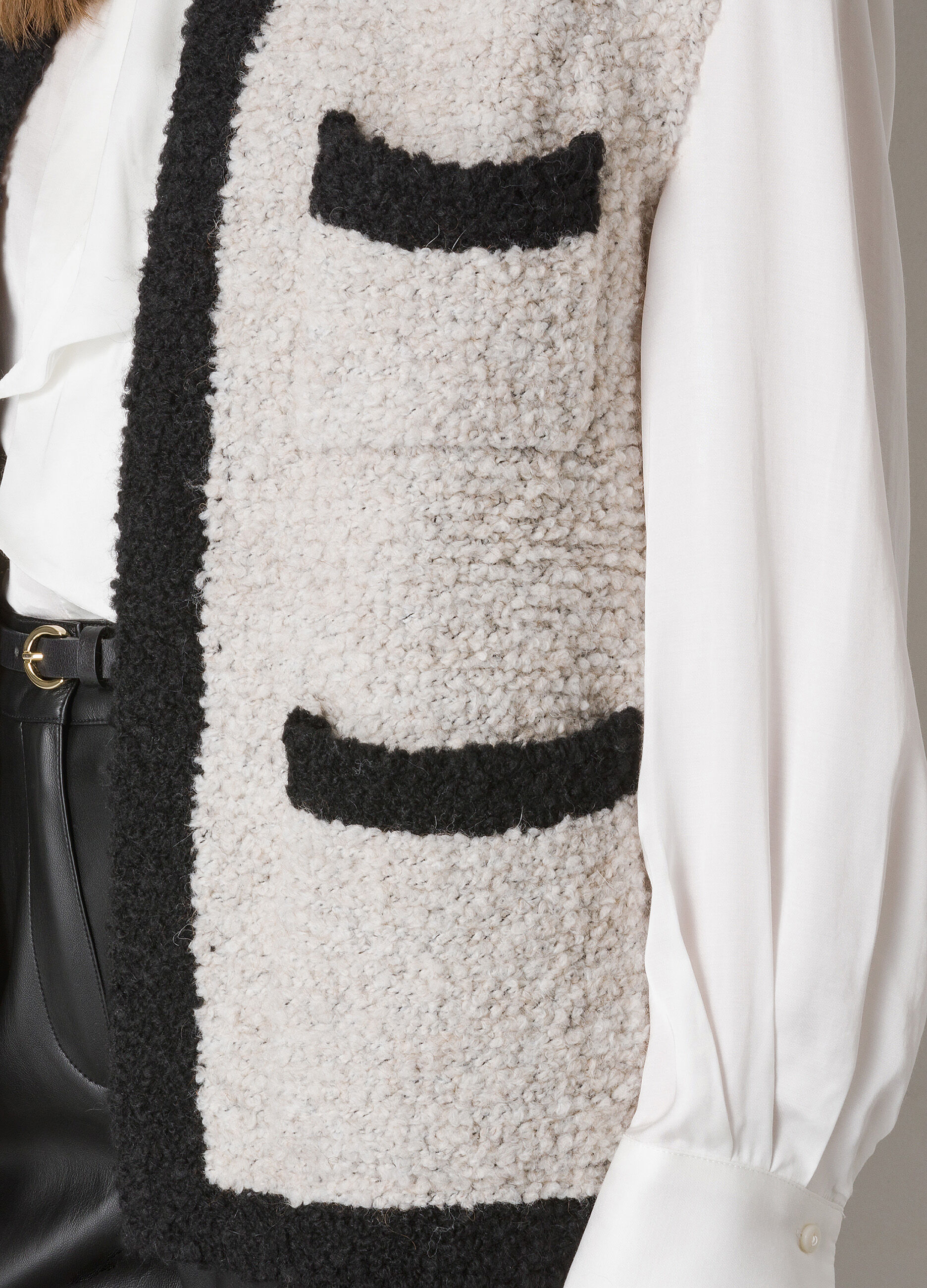 Loop stitch tricot gilet with alpaca wool_3