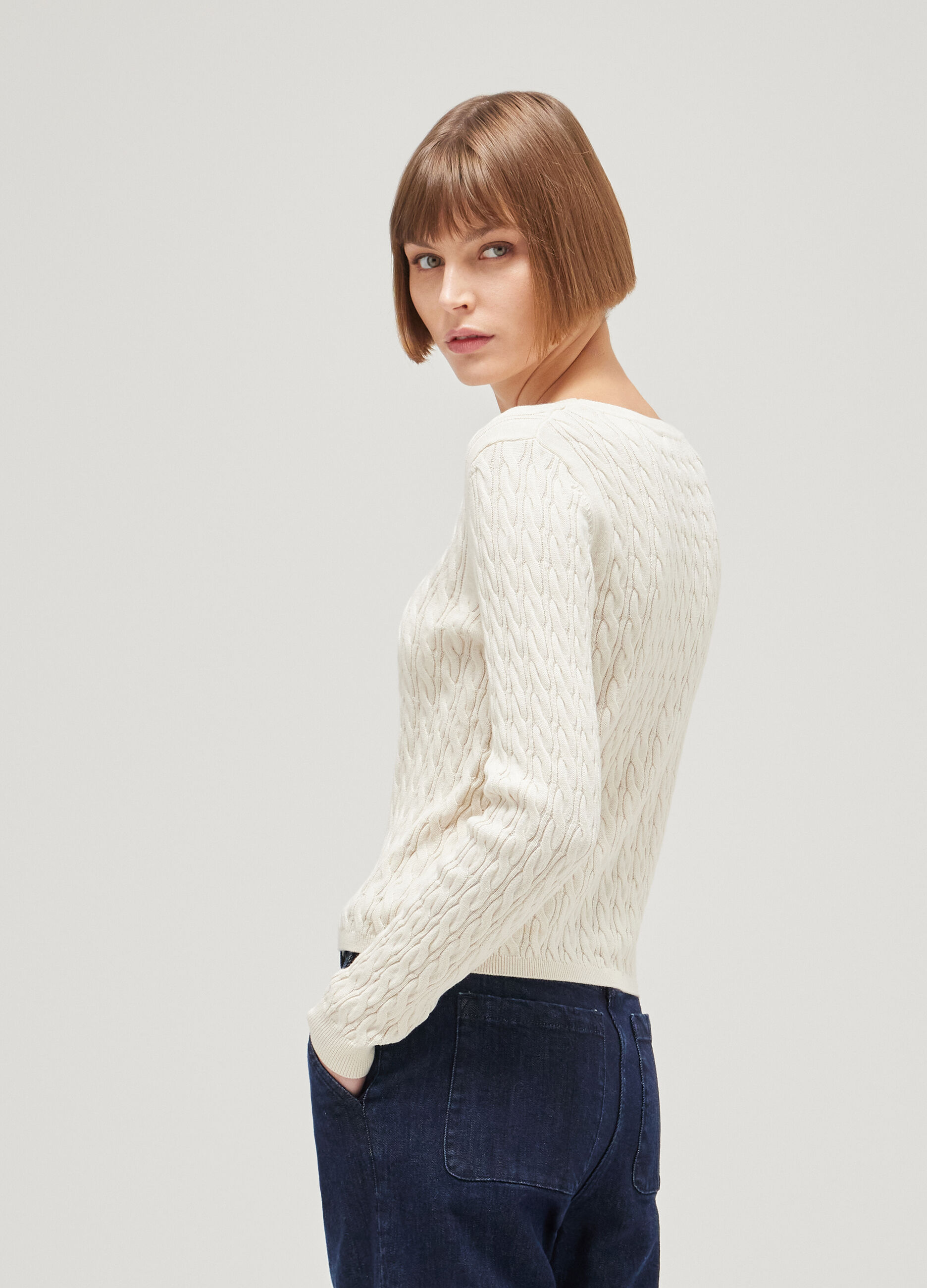 Maglione tricot in cotone e seta_2