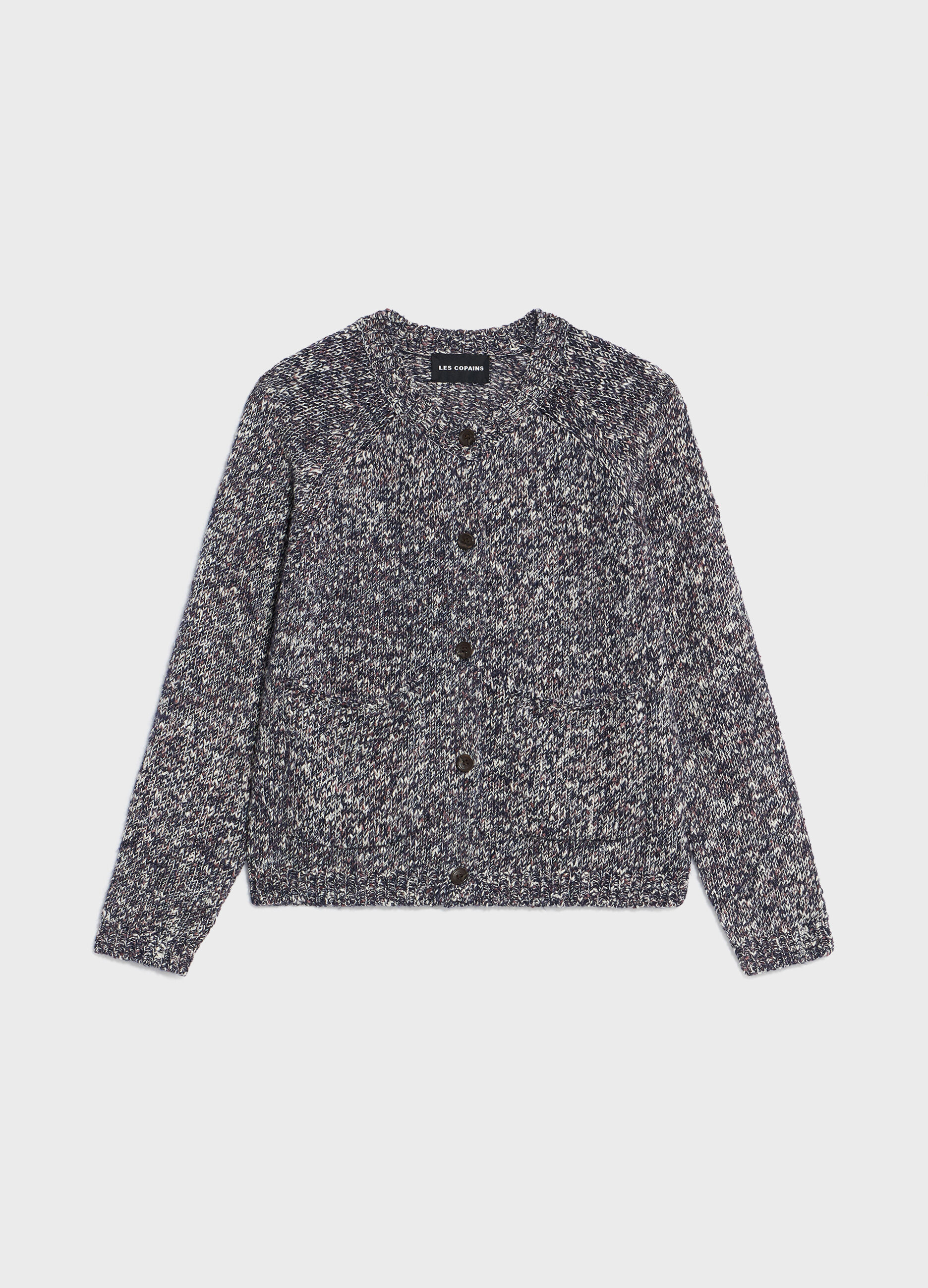 Knitted cardigan in mohair and cotton blend