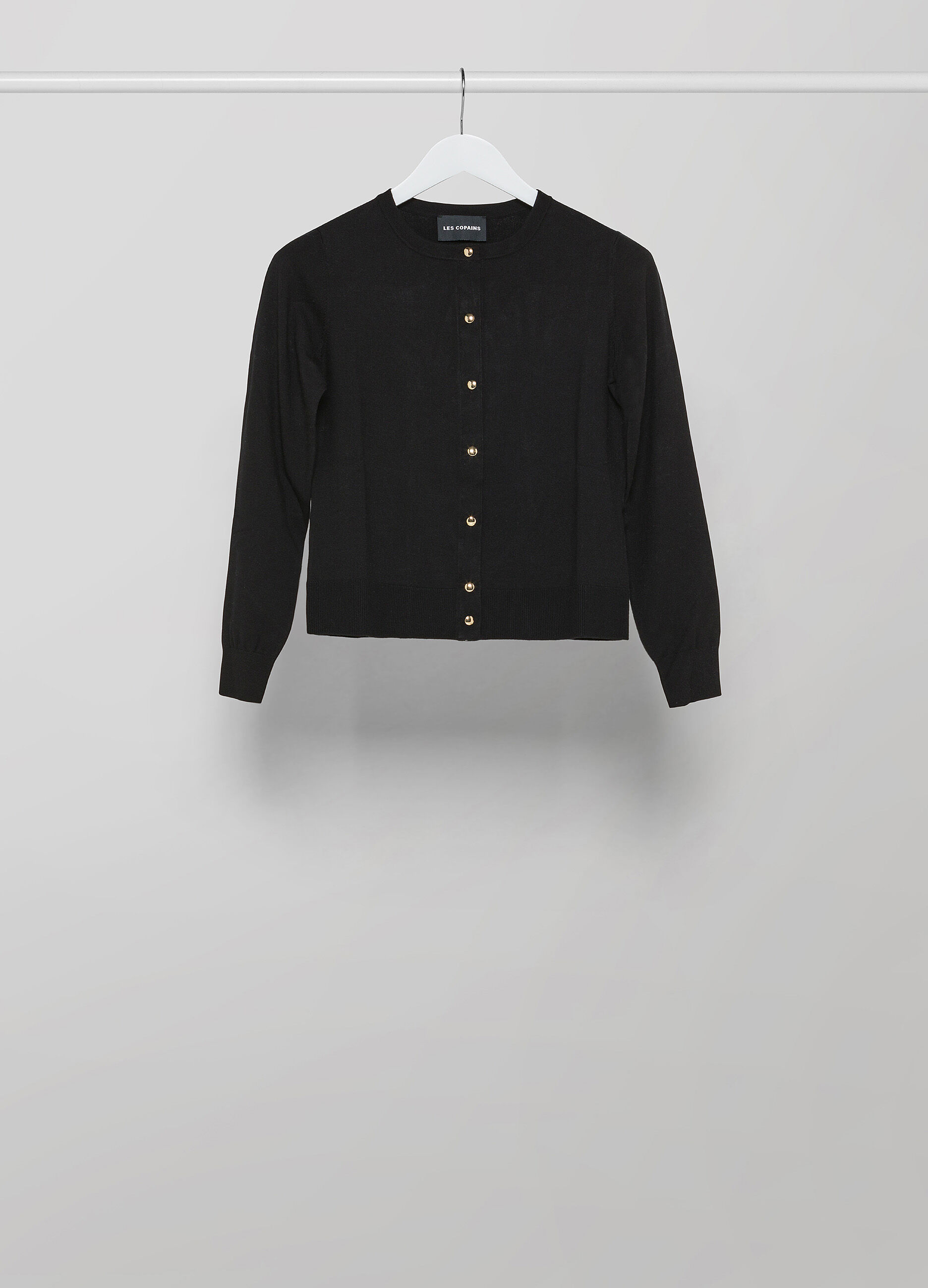 Round-neck tricot cardigan