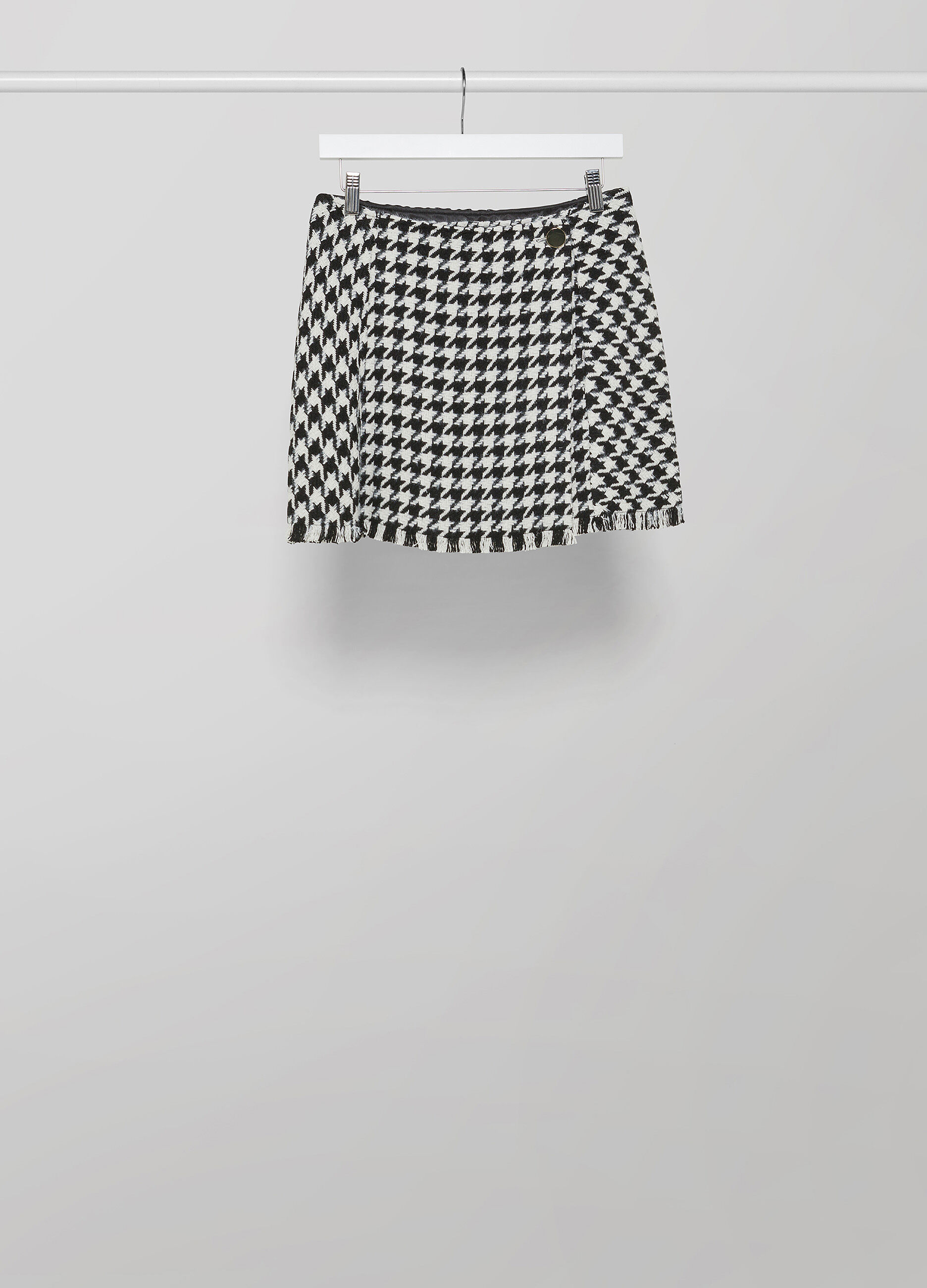 Houndstooth wrap-around skirt