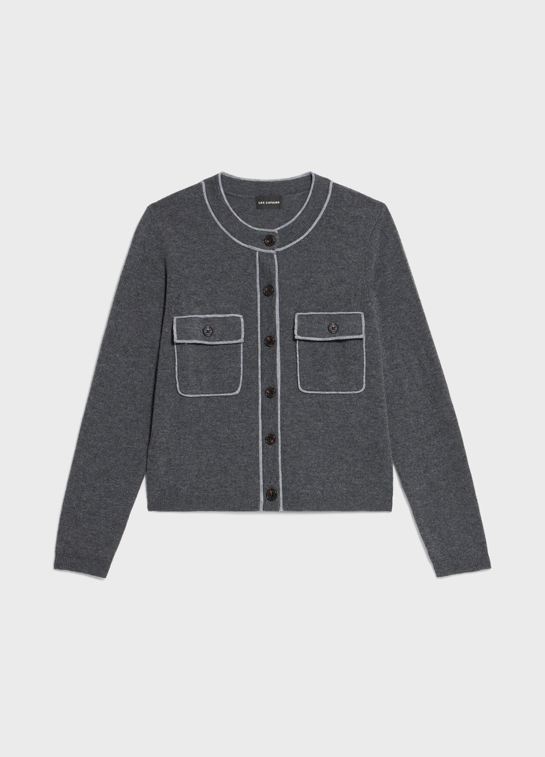 Knitted cardigan in wool and cashmere