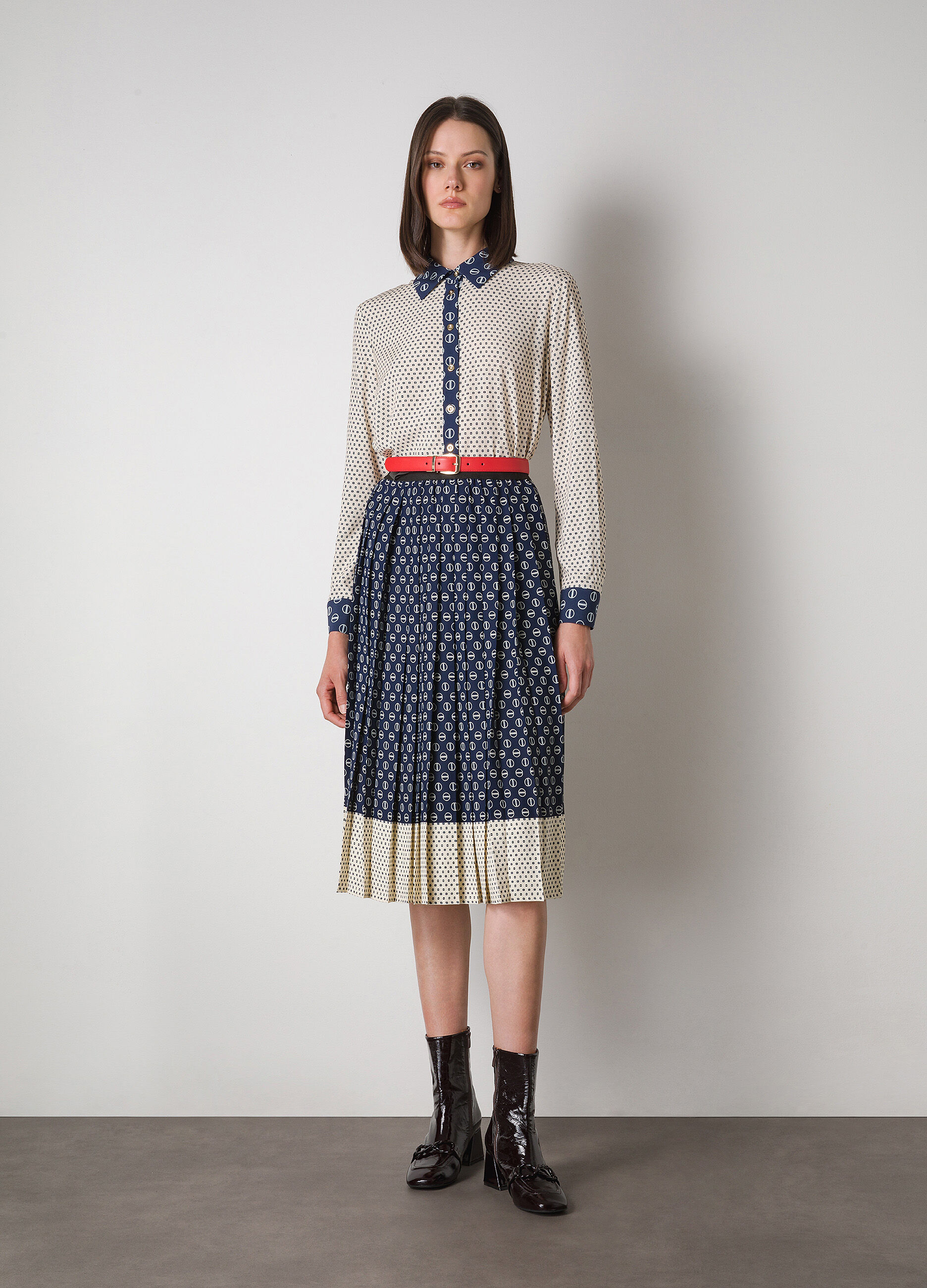 Pleated midi skirt_0