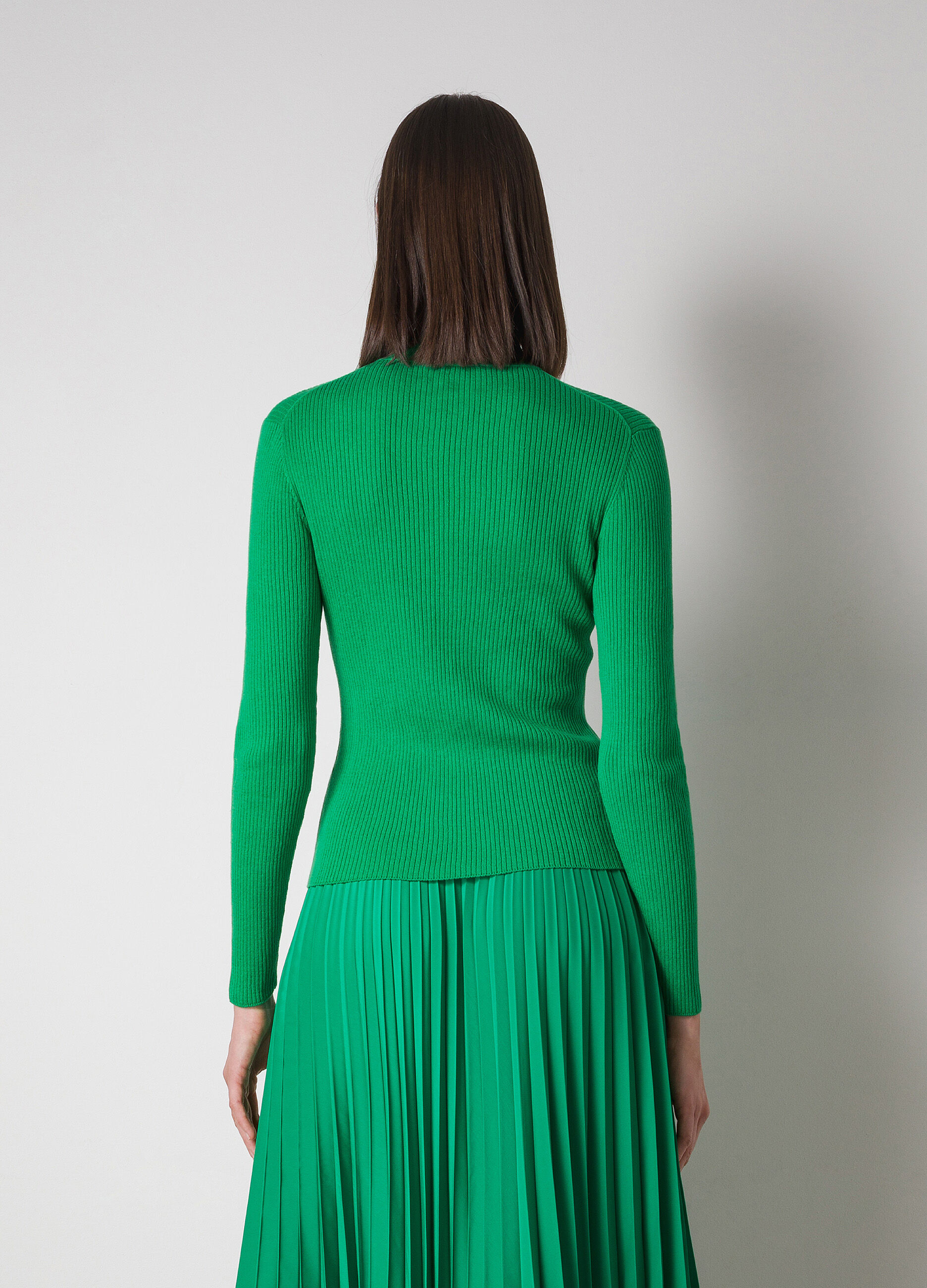 Ribbed silk-blend tricot