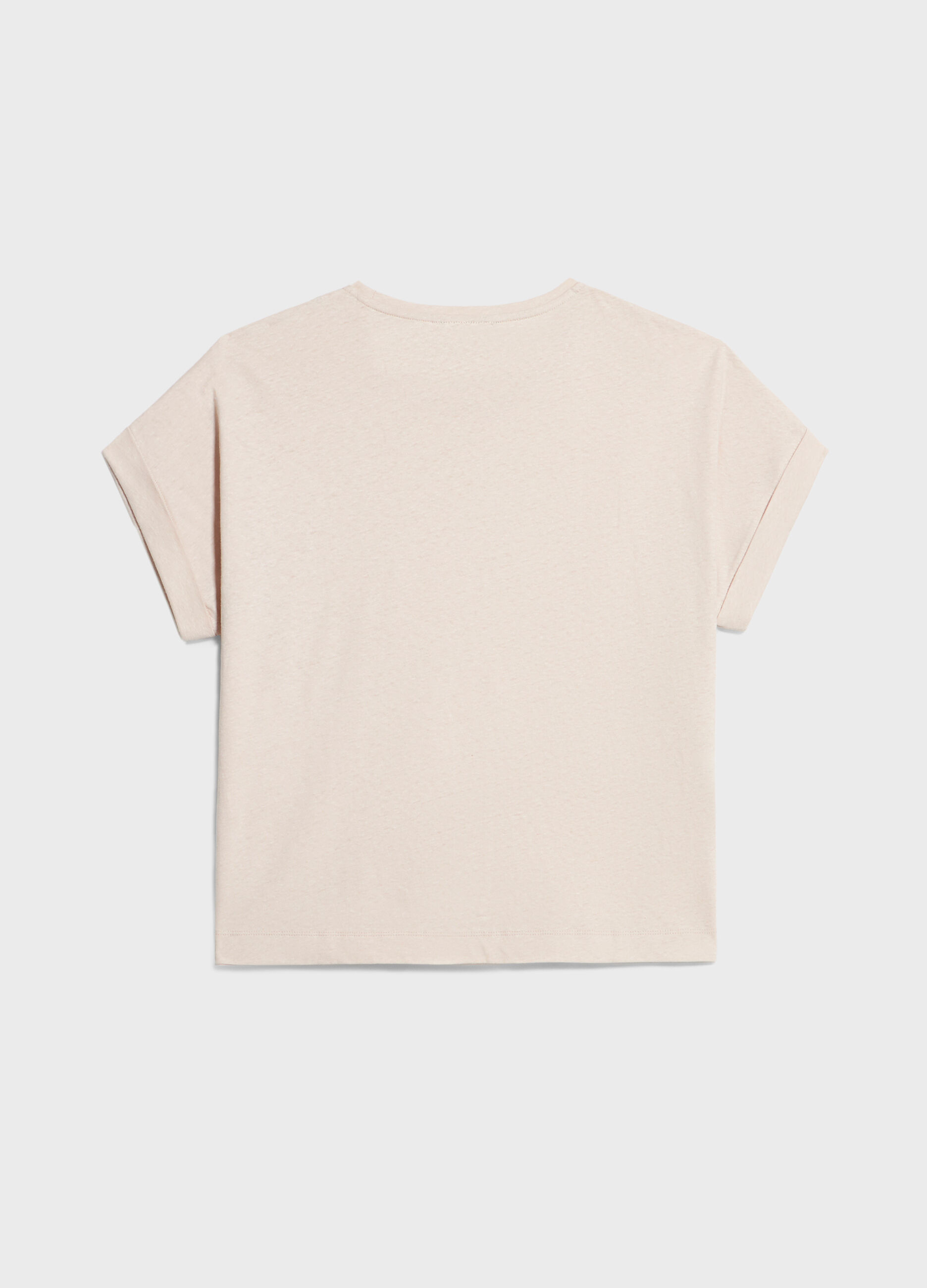 T-shirt in lino e cotone_5