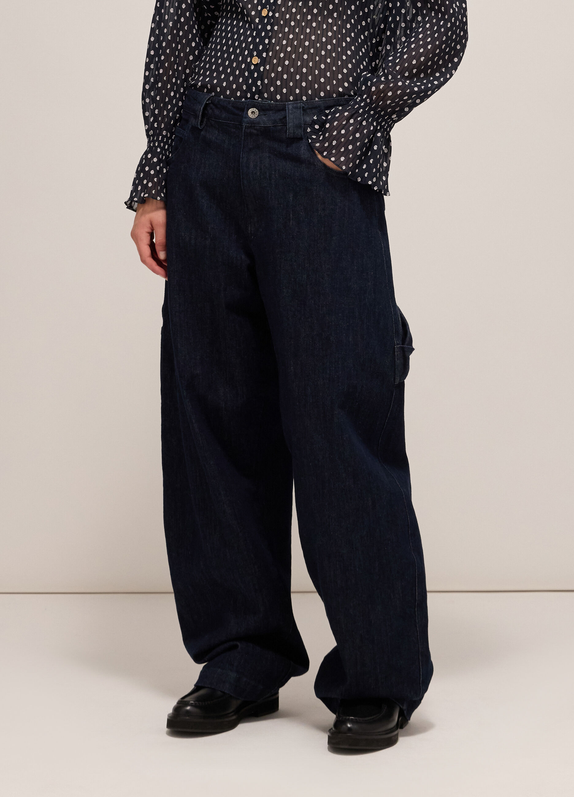 Cargo jeans in stretch cotton