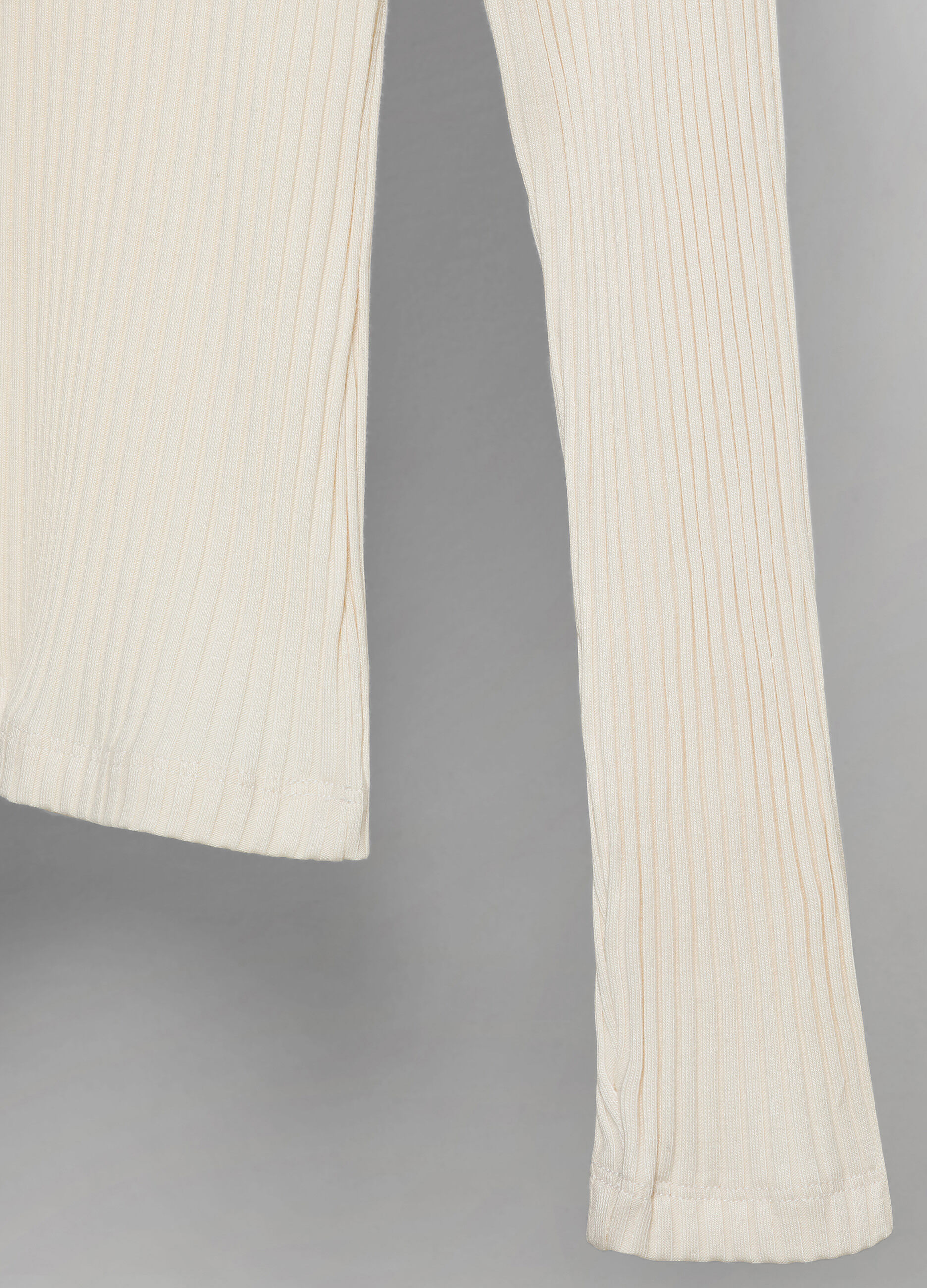 Pull blanc ivoire en tricot de soie mélangée_6