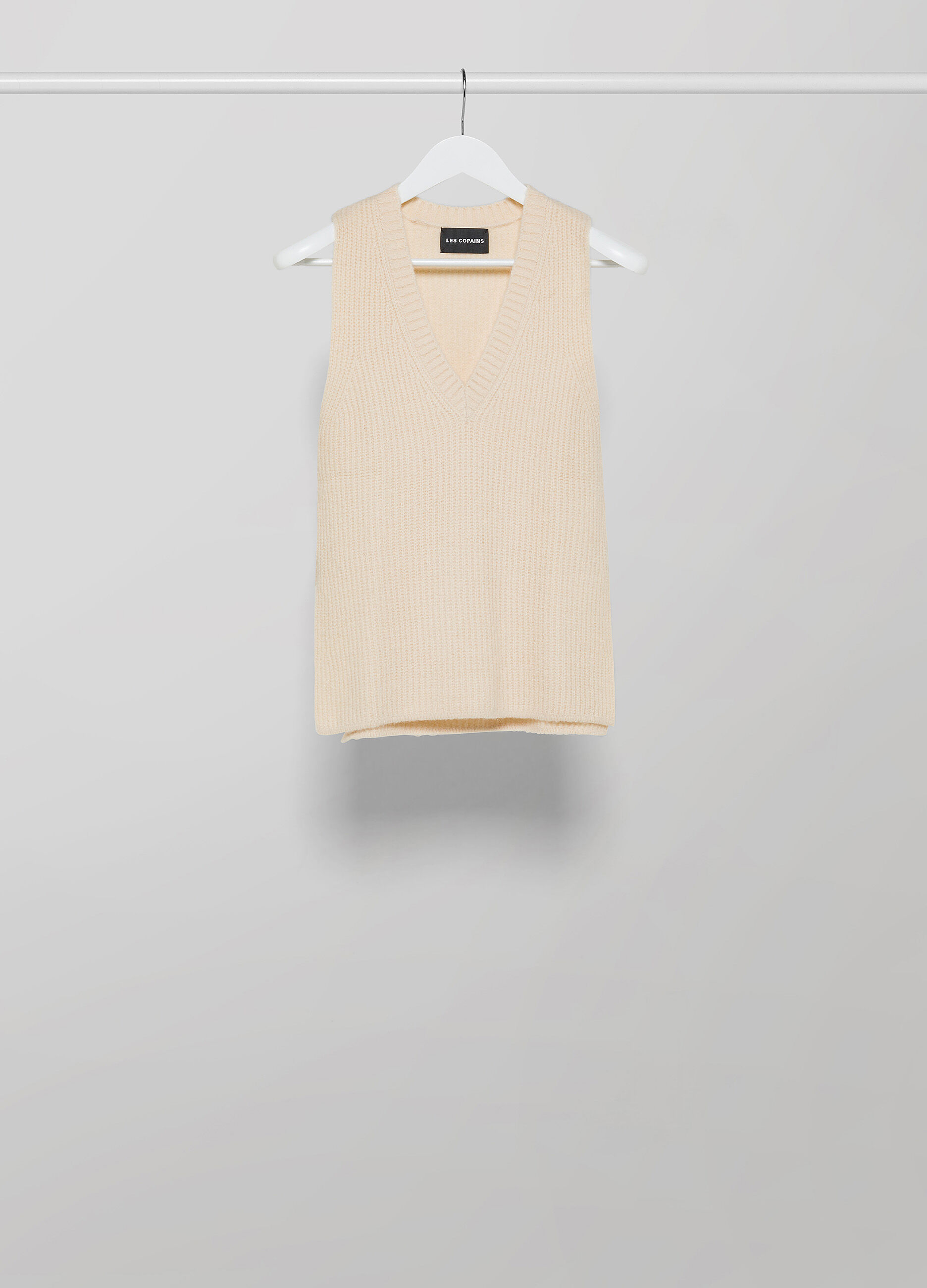 Wool-blend tricot waistcoat with side slits_4