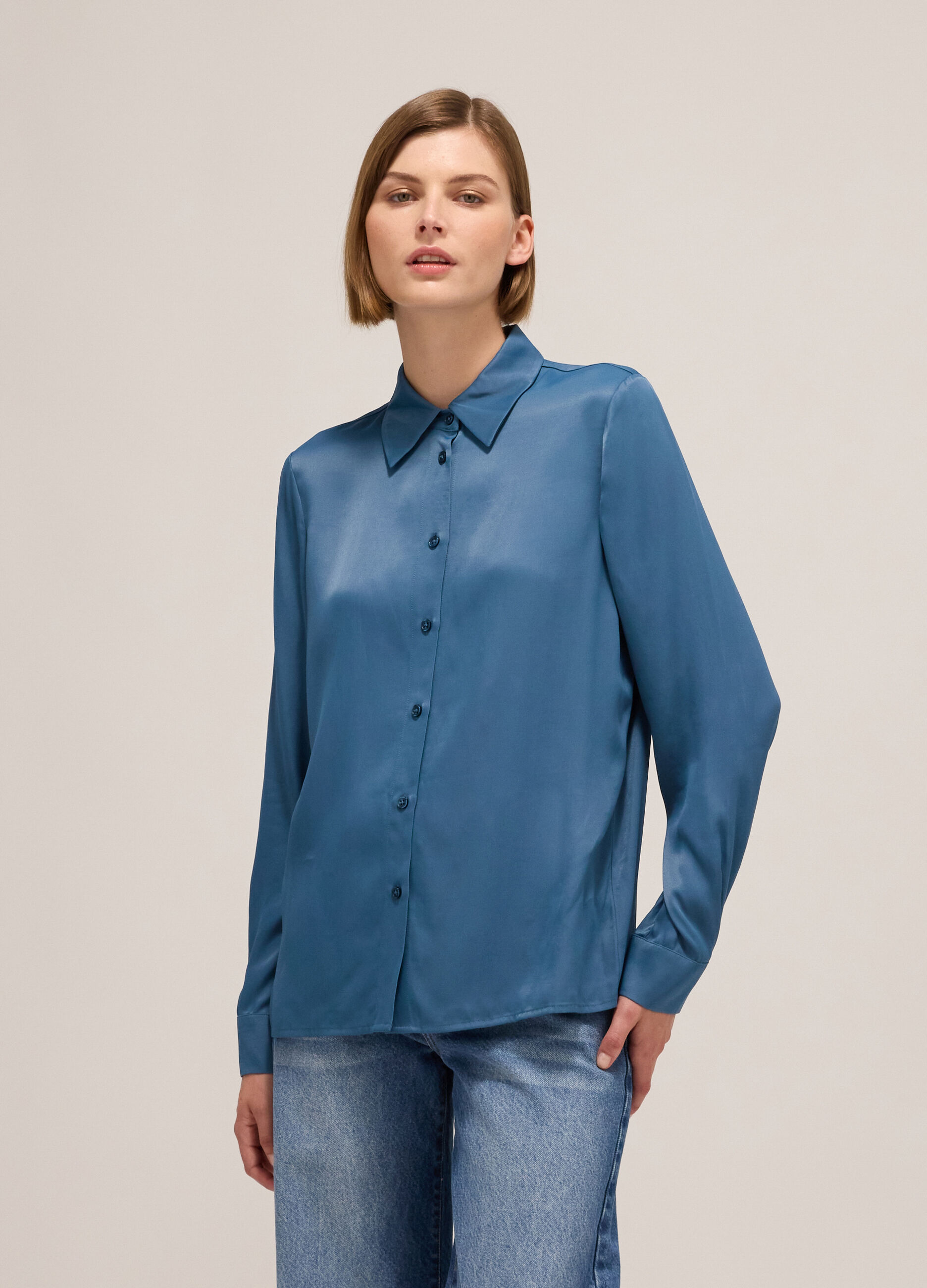 Long-sleeved shirt in viscose