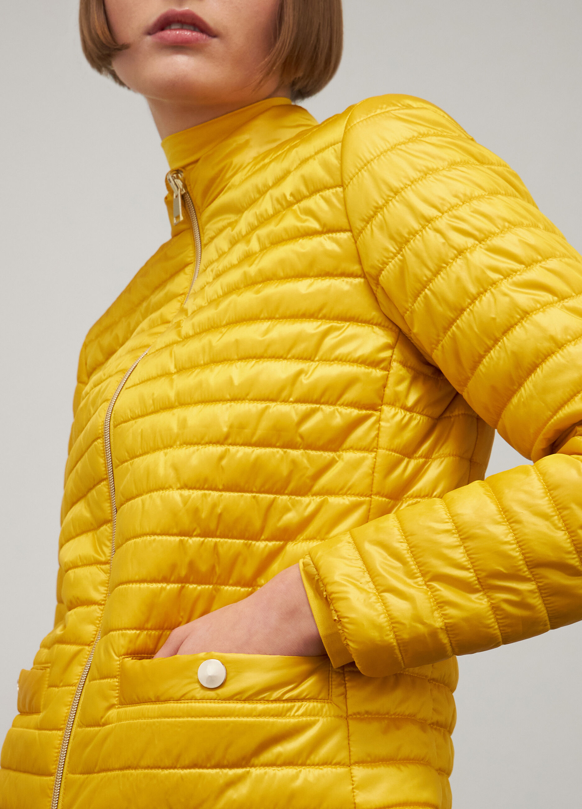 Yellow short padded jacket_3