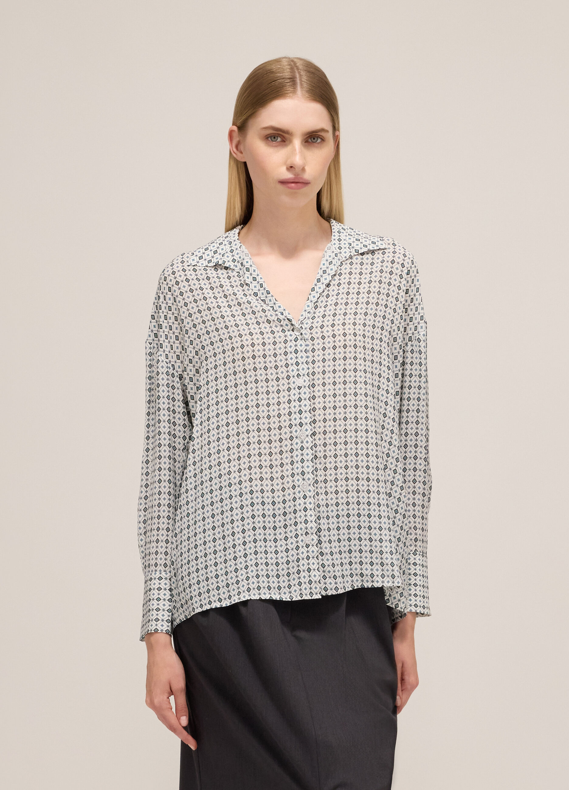 Shirt in printed viscose