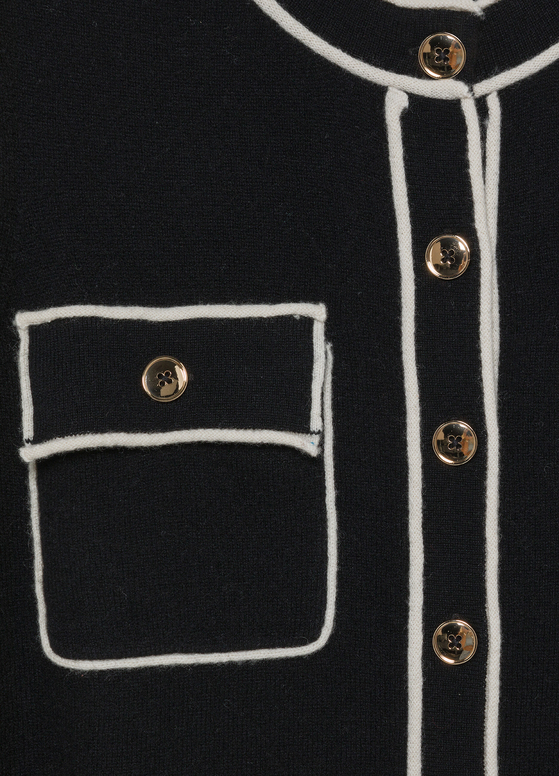 Cardigan en laine mélangée avec détails contrastés_6