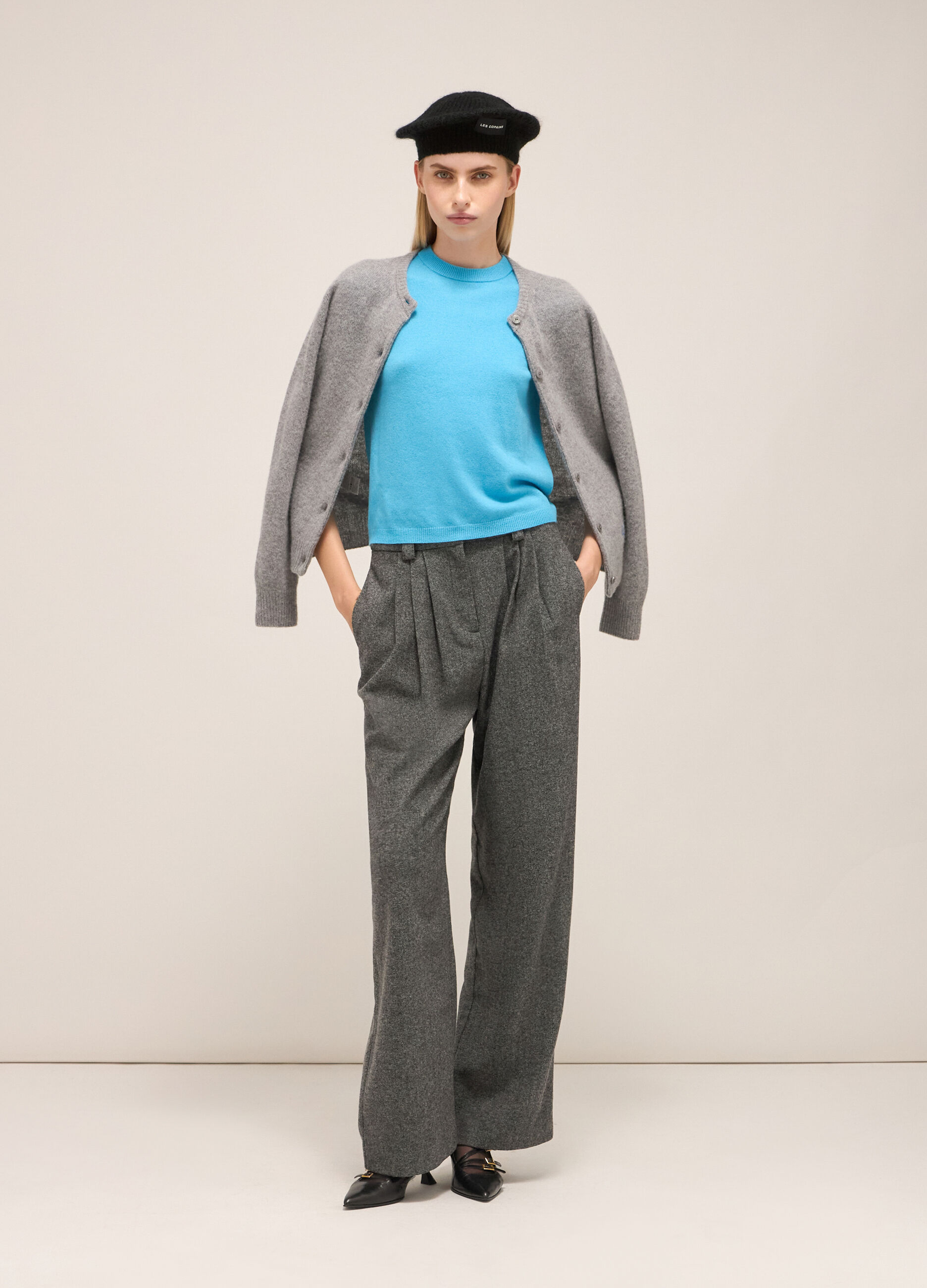 Maglia tricot con maniche a sbuffo