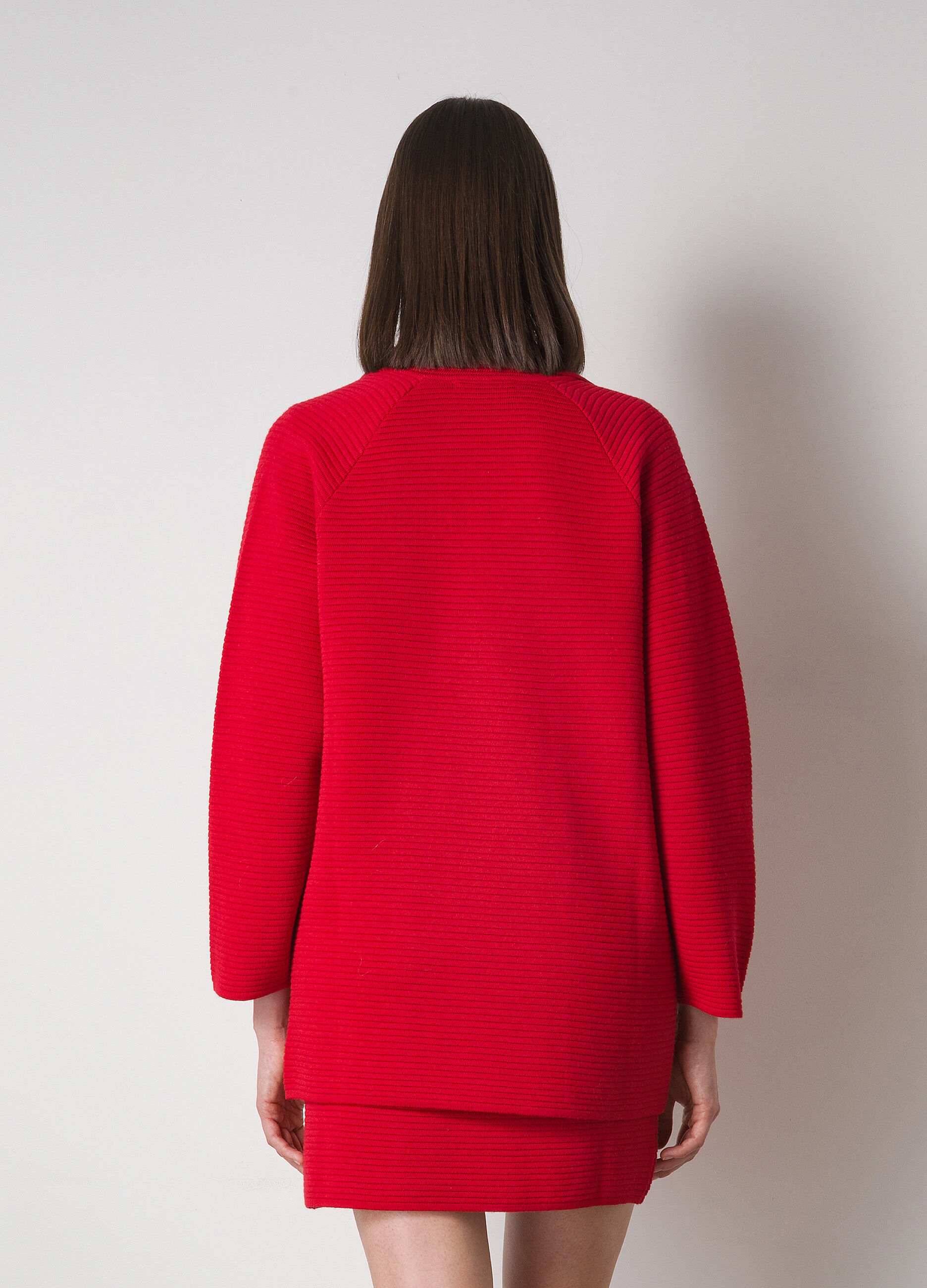 Merino wool blend tricot blazer