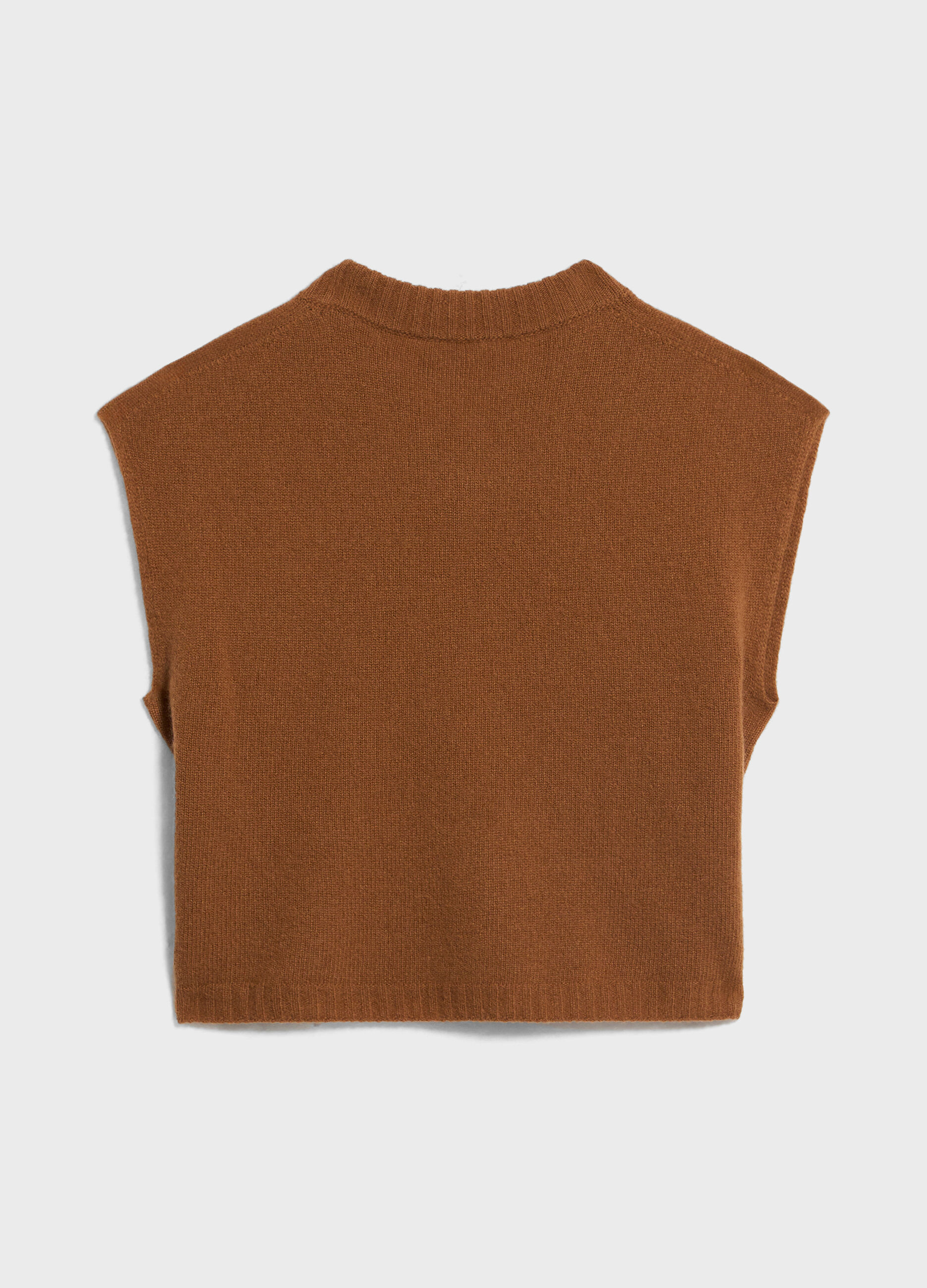 Knitted gilet in cashmere and merino wool
