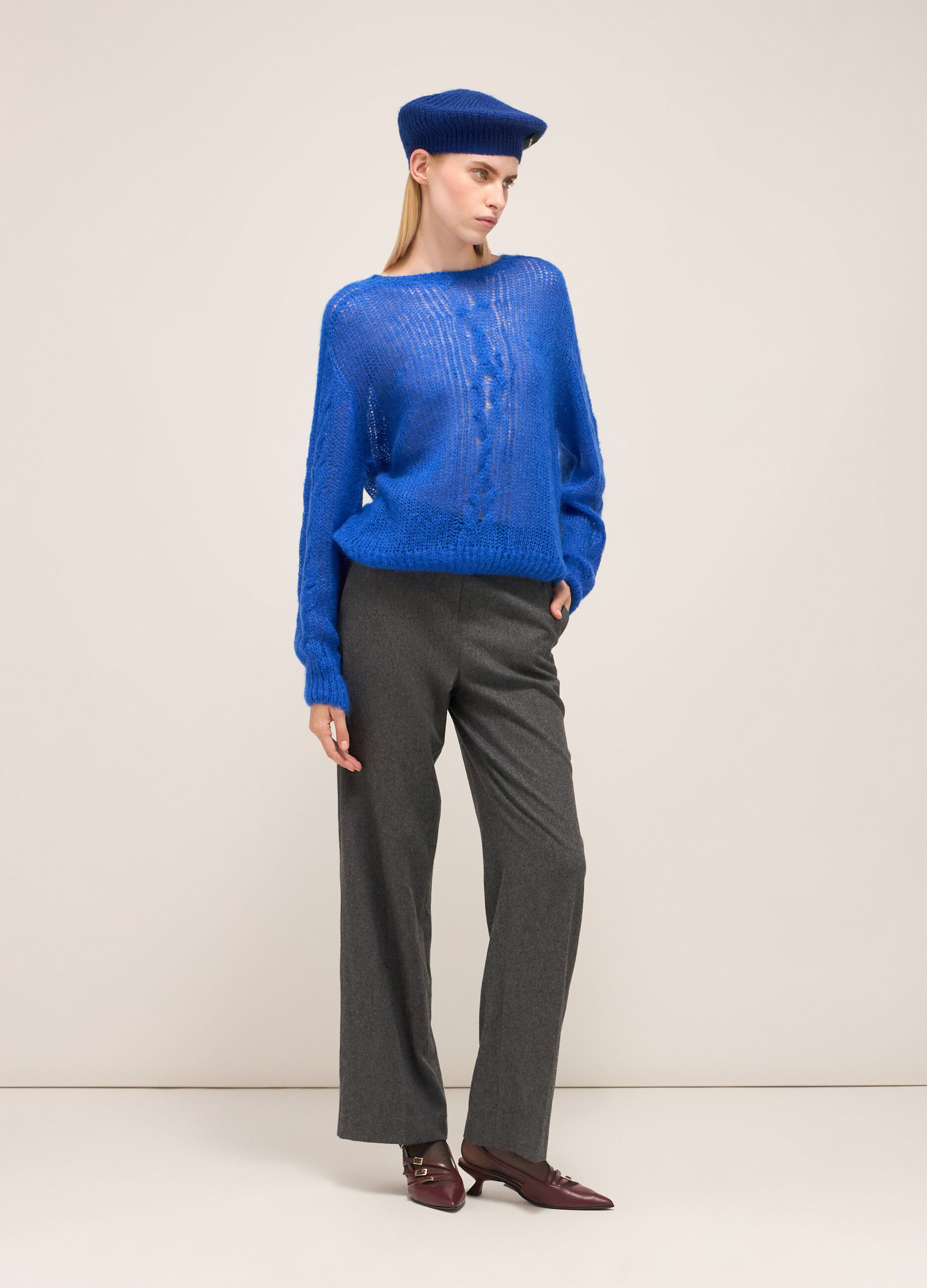 Maglione tricot a trecce