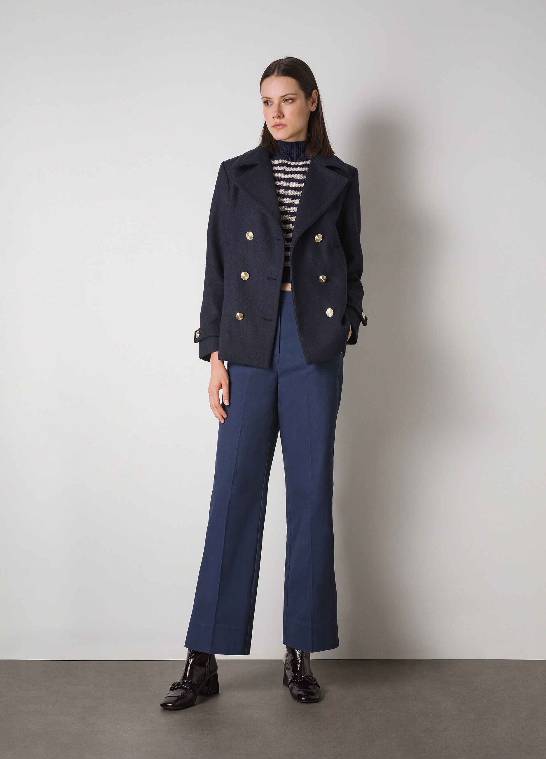 Palazzo pants in pure cotton twill