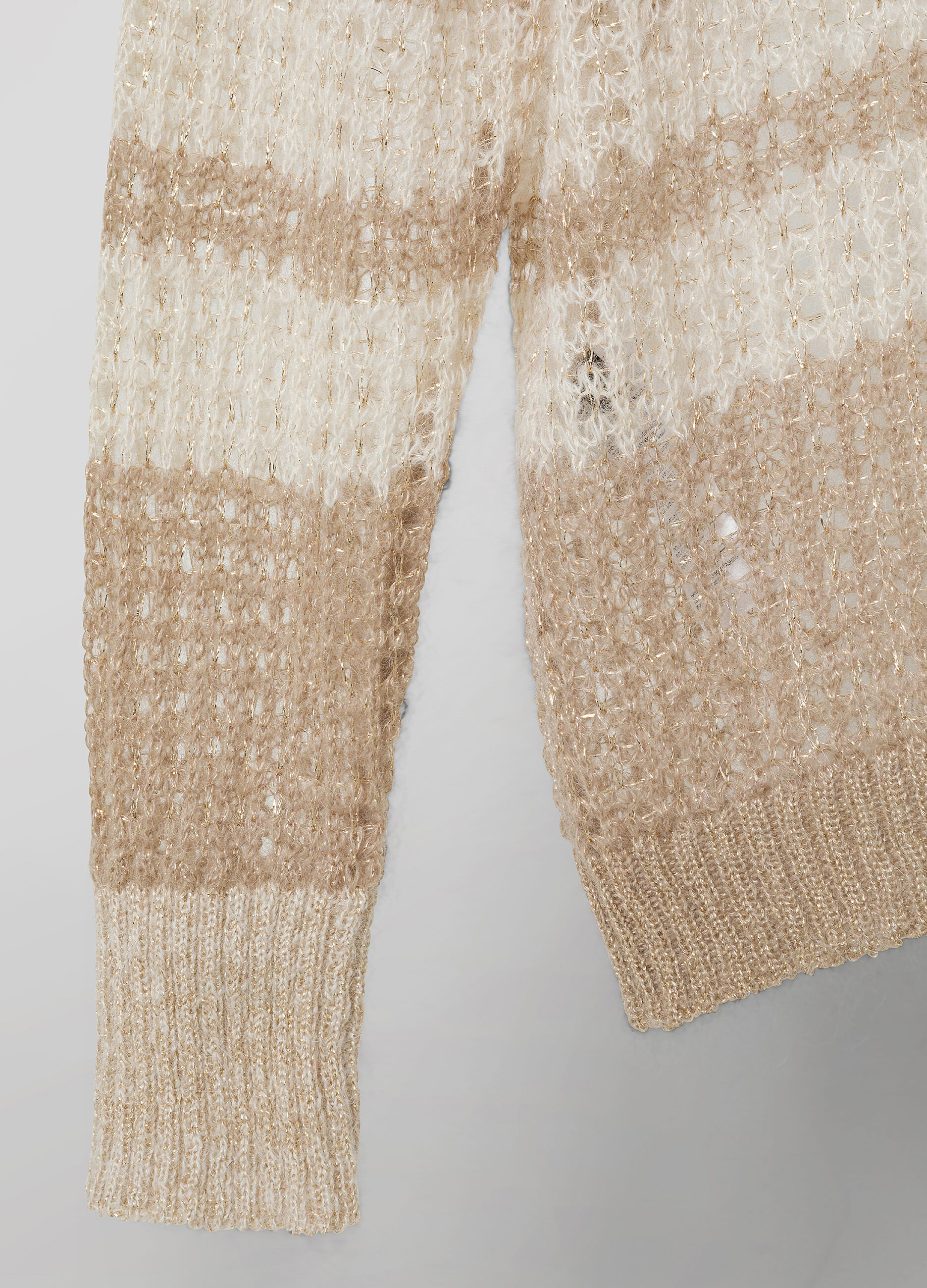 Striped mohair wool blend and lurex pullover_6