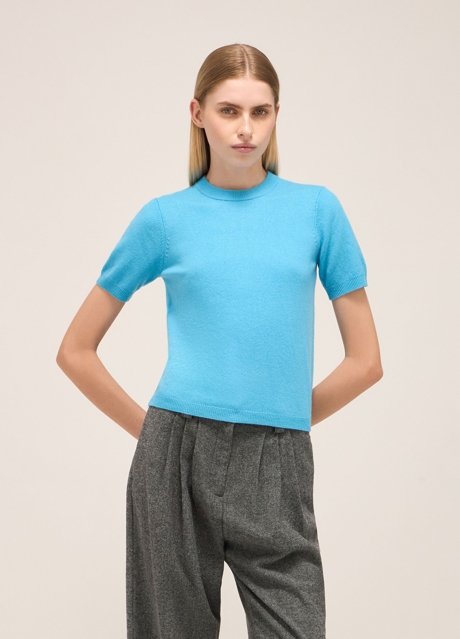 Maglia tricot con maniche a sbuffo