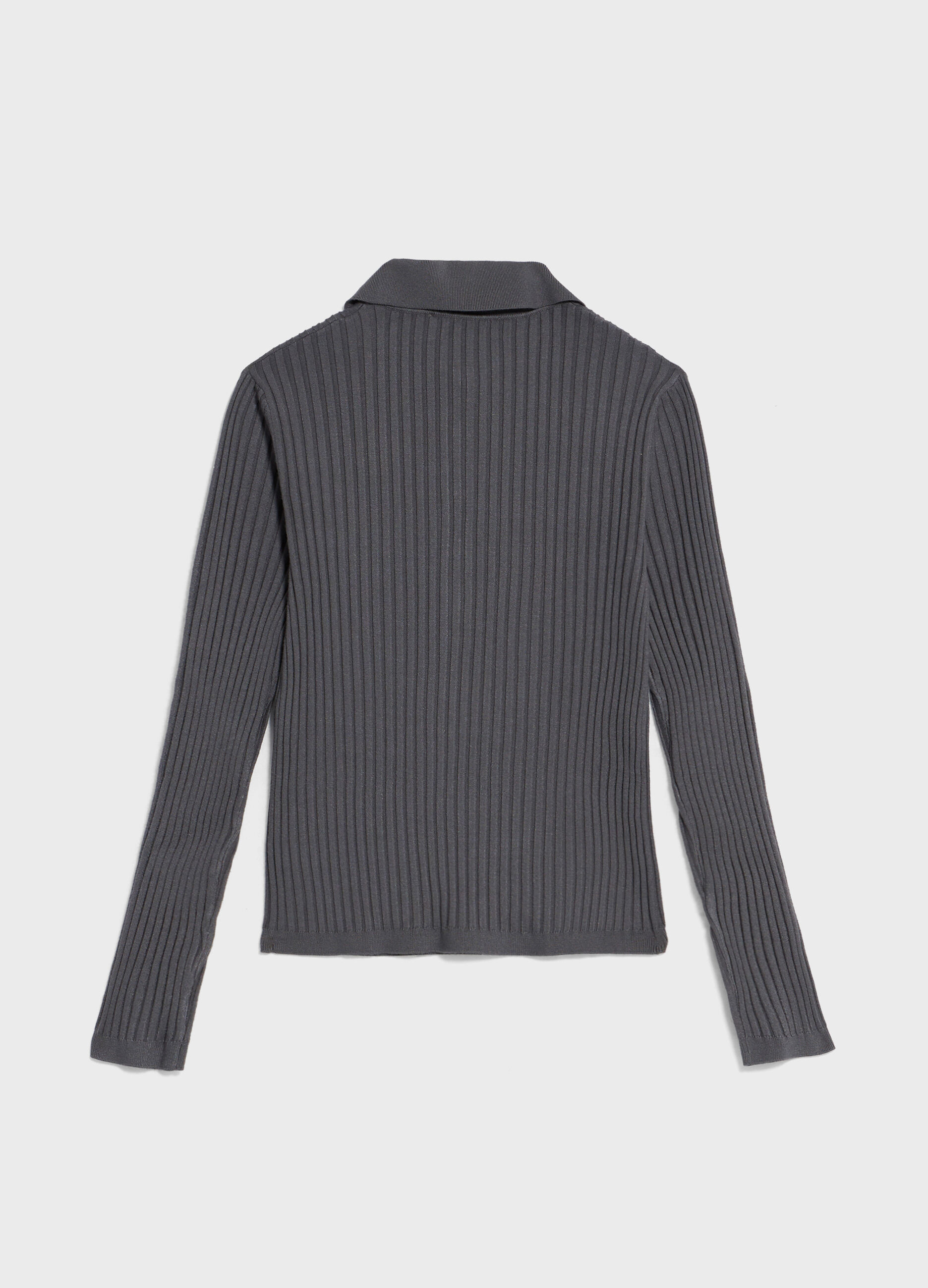 Polo shirt in ribbed viscose