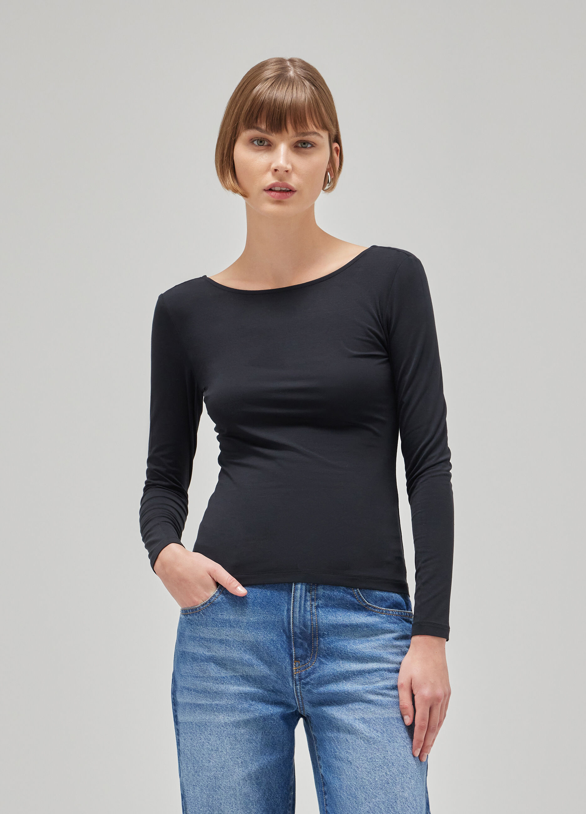 Long-sleeved shirt in stretch fabric_1