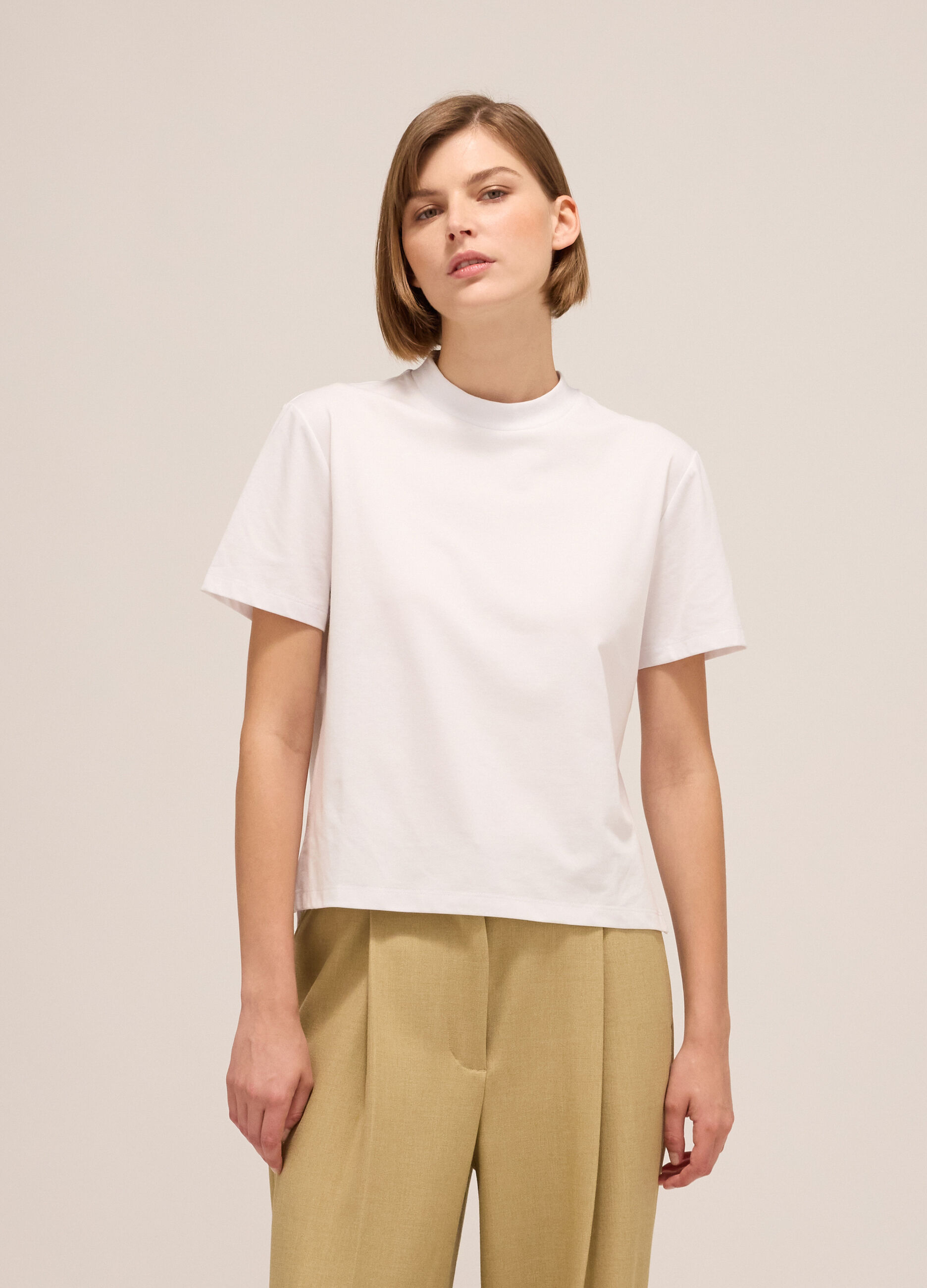Short-sleeved T-shirt in cotton blend