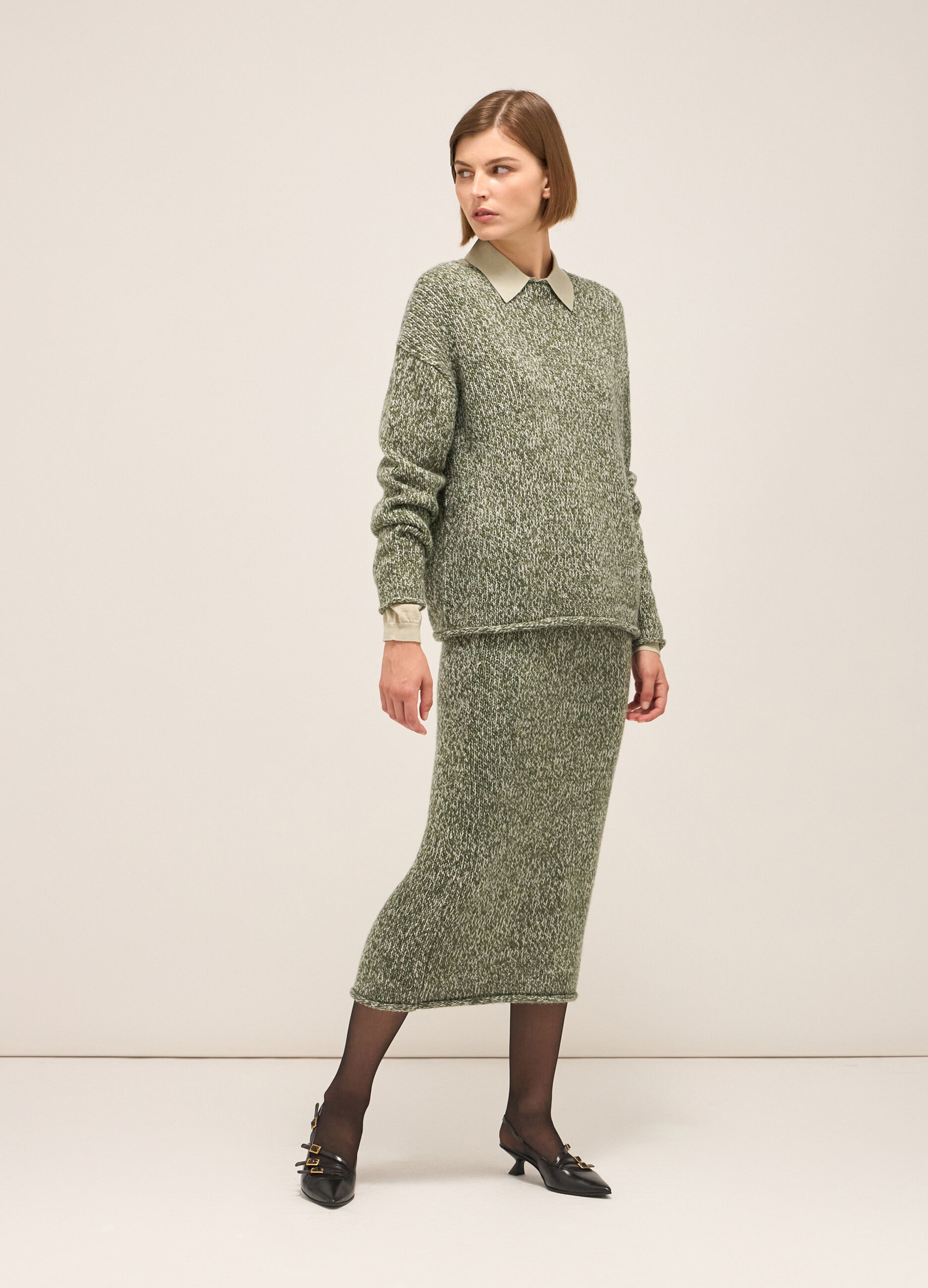 Mouliné knit sweater_0