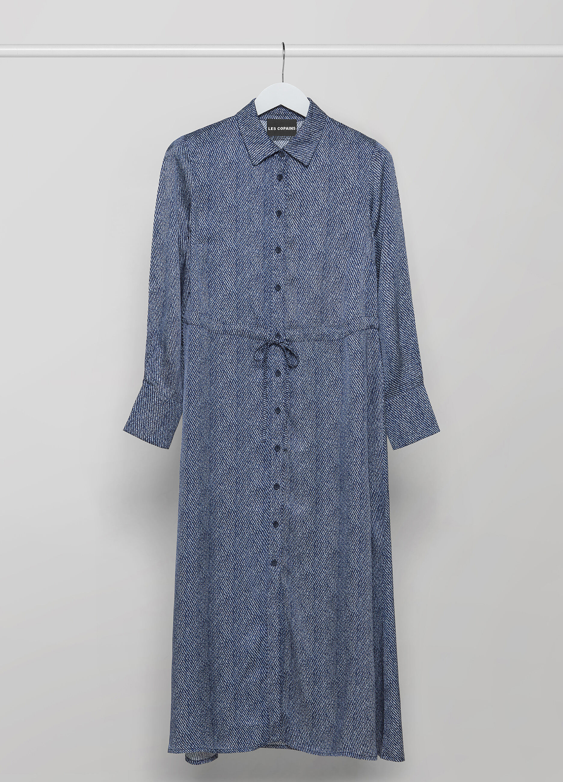 Blue long sleeve shirtdress_4