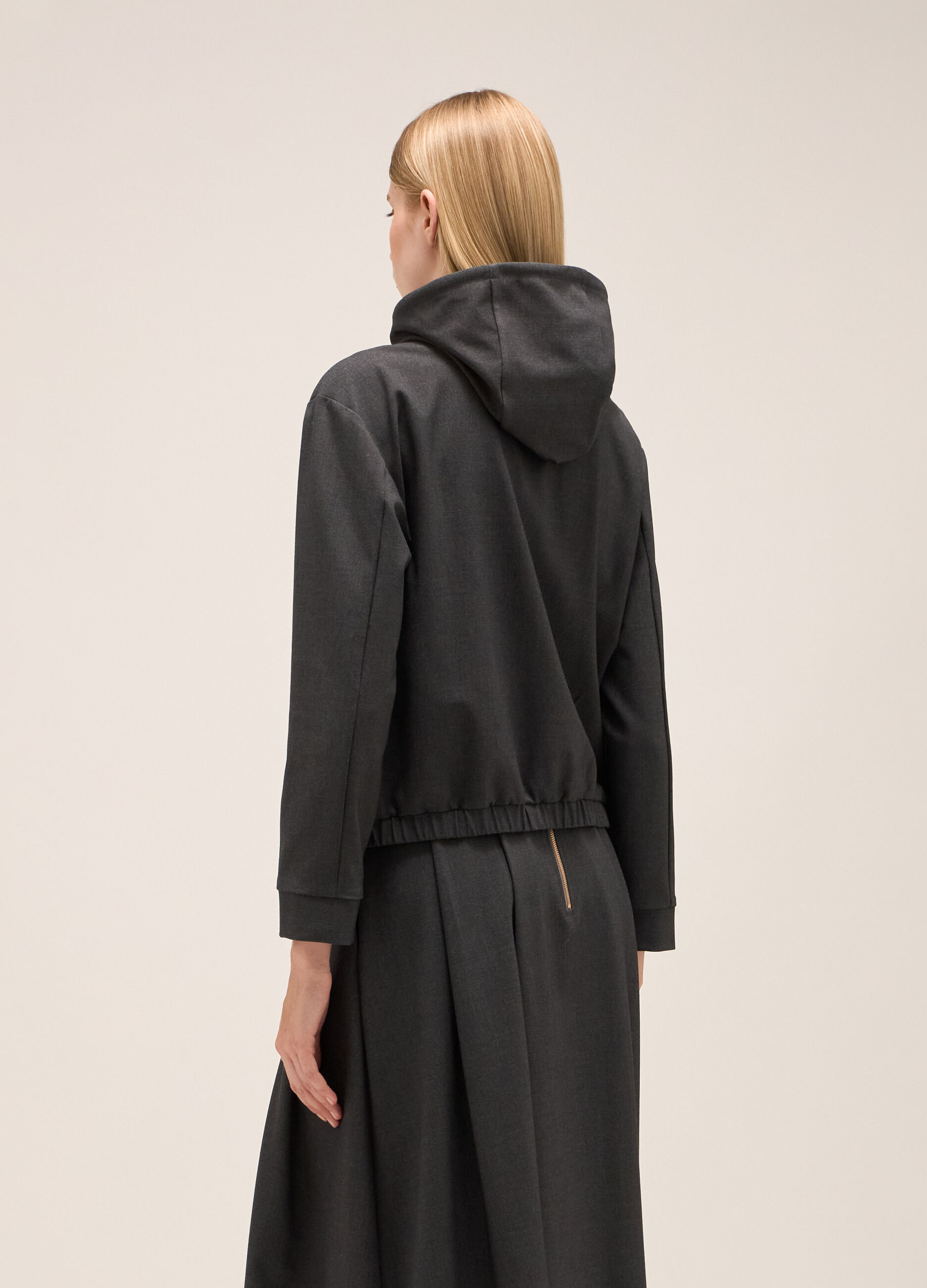 Bomber jacket with zip and hood