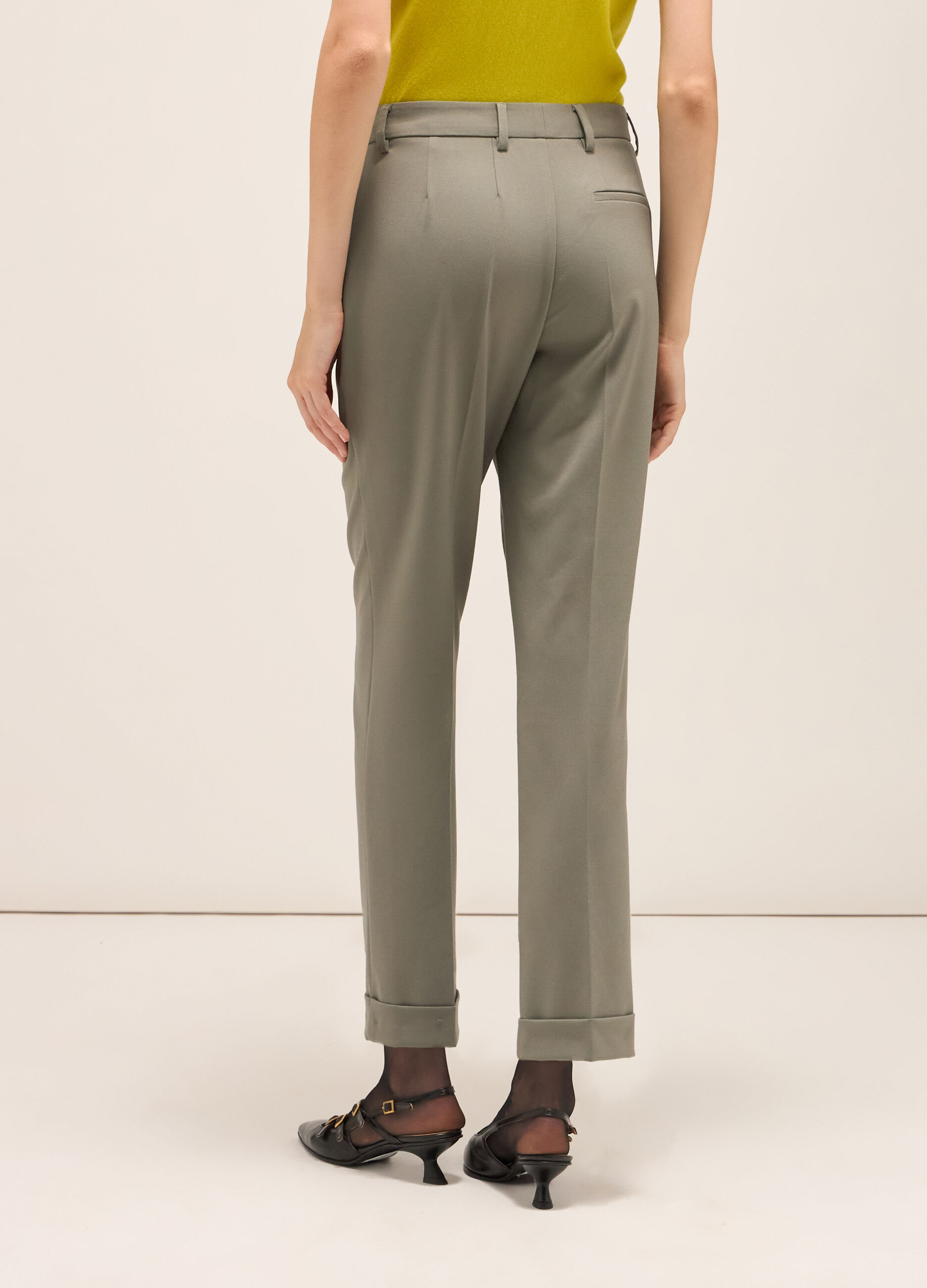 Cigarette trousers in stretch viscose